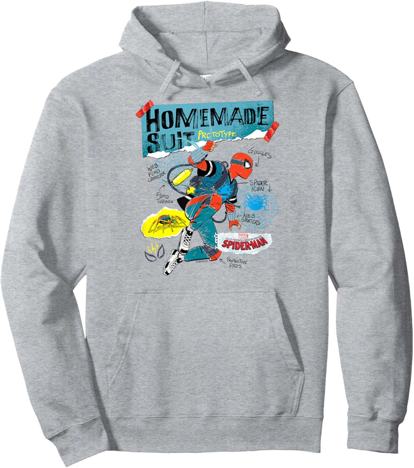 Your Friendly Neighborhood Spider-Man - Homemade Schematics Hoodie - Hoodie | Ash