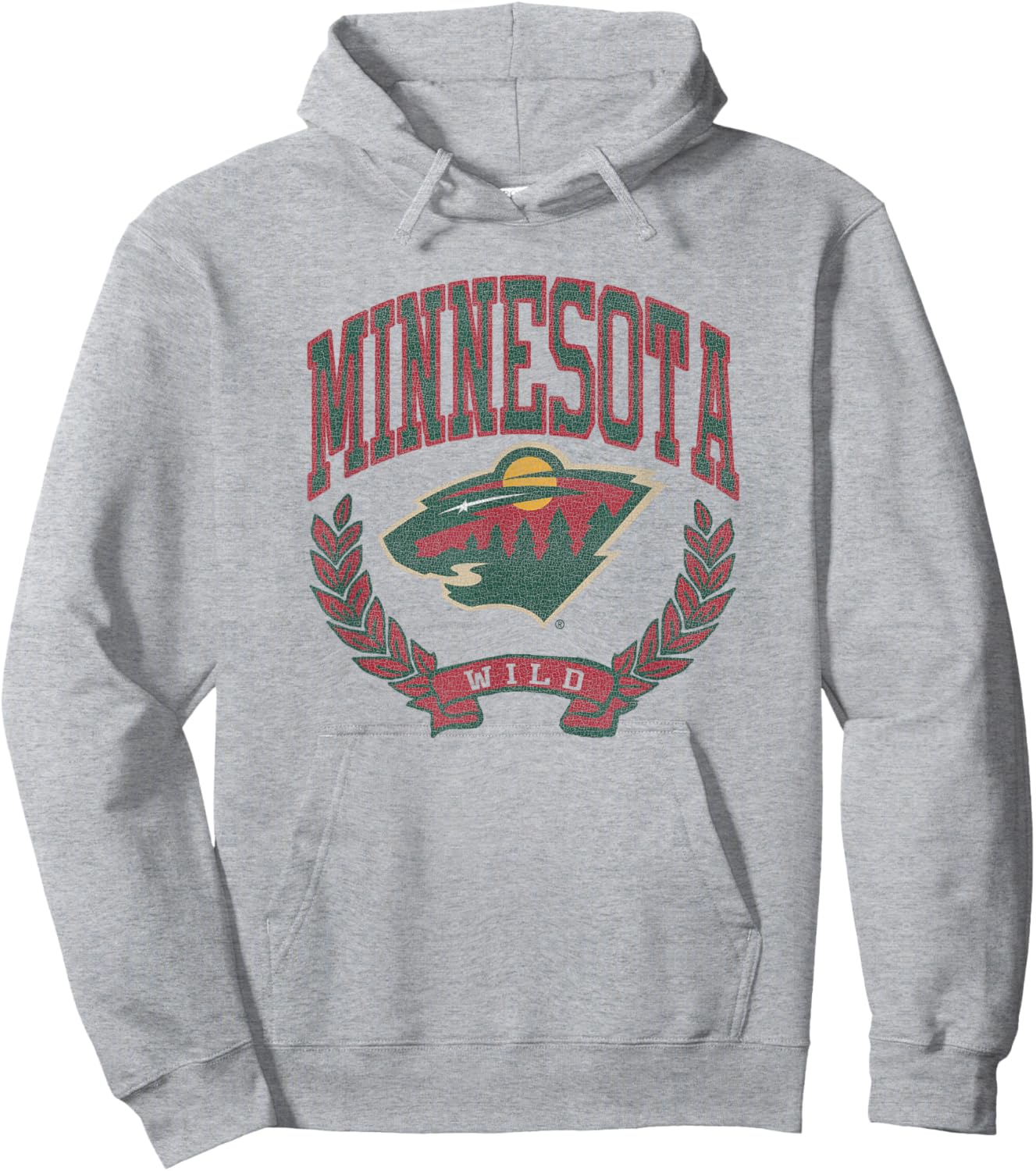Minnesota Wild Vintage Victory Gray Officially Licensed Hoodie - Hoodie | Ash