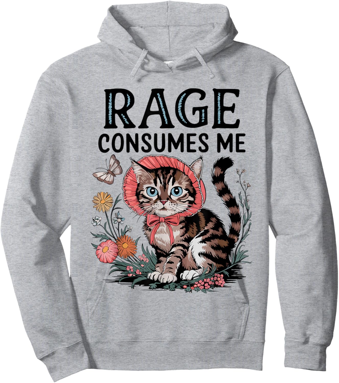 Rage Consumes Me Funny Cat Meme Hoodie - Hoodie | Ash