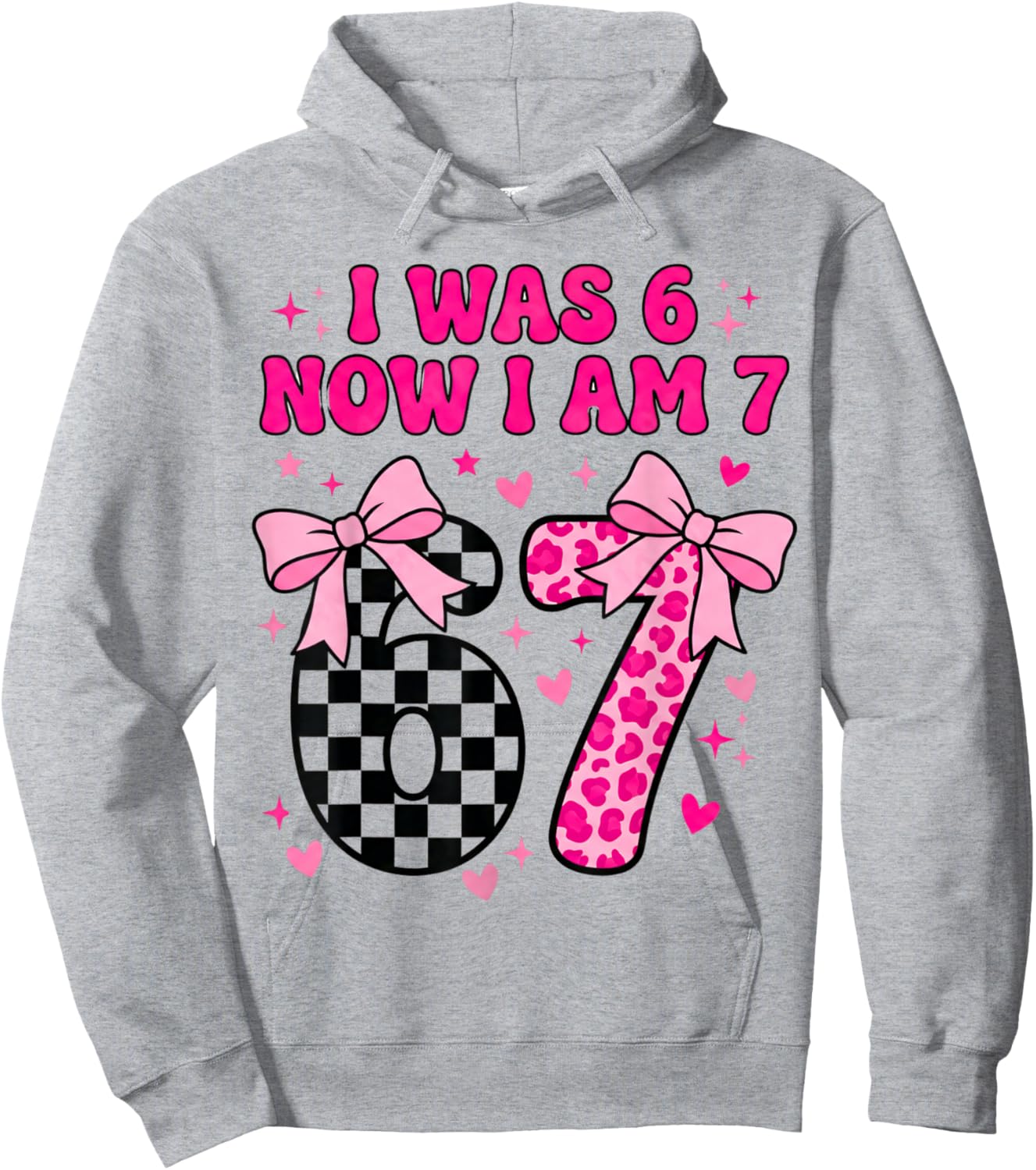 7th Birthday Girl I Was Six Now I'm Seven Years Old Bday Hoodie - Hoodie | Ash