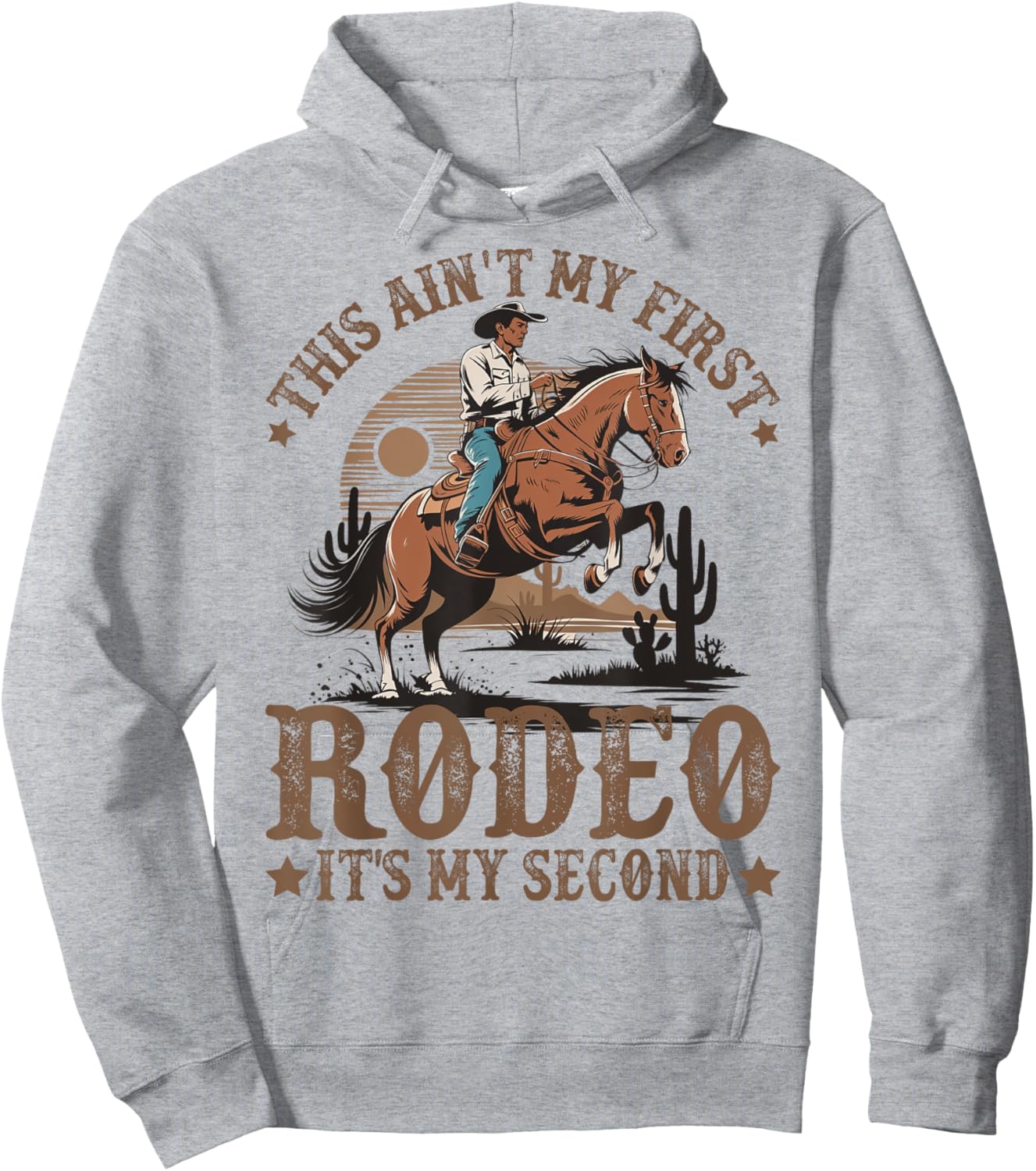 This Ain't My First Rodeo It's My Second Birthday Cowboy Hoodie - Hoodie | Ash