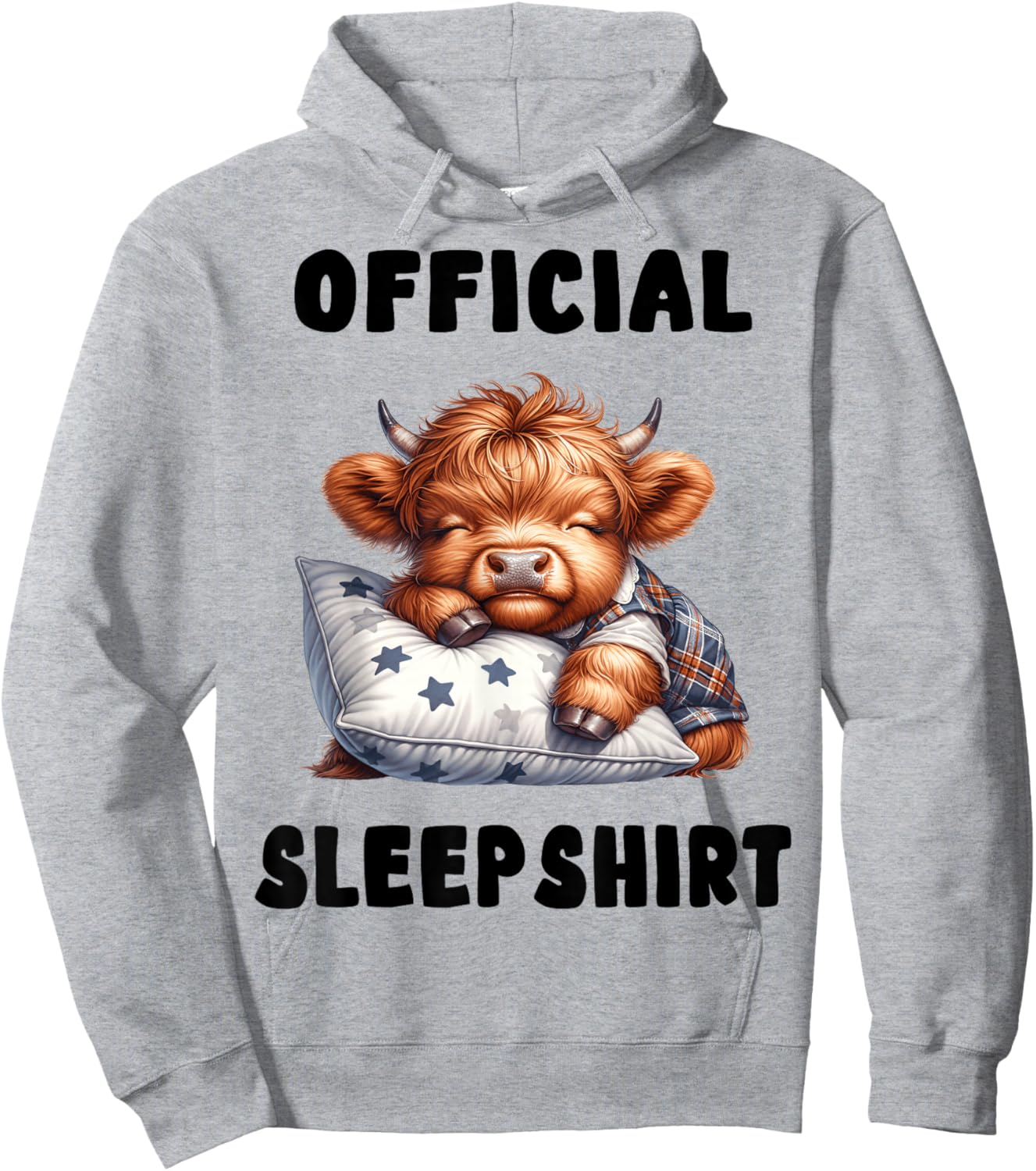 Highland_cow - Official Sleepshirt Pajamas Nightgown Hoodie - Hoodie | Ash