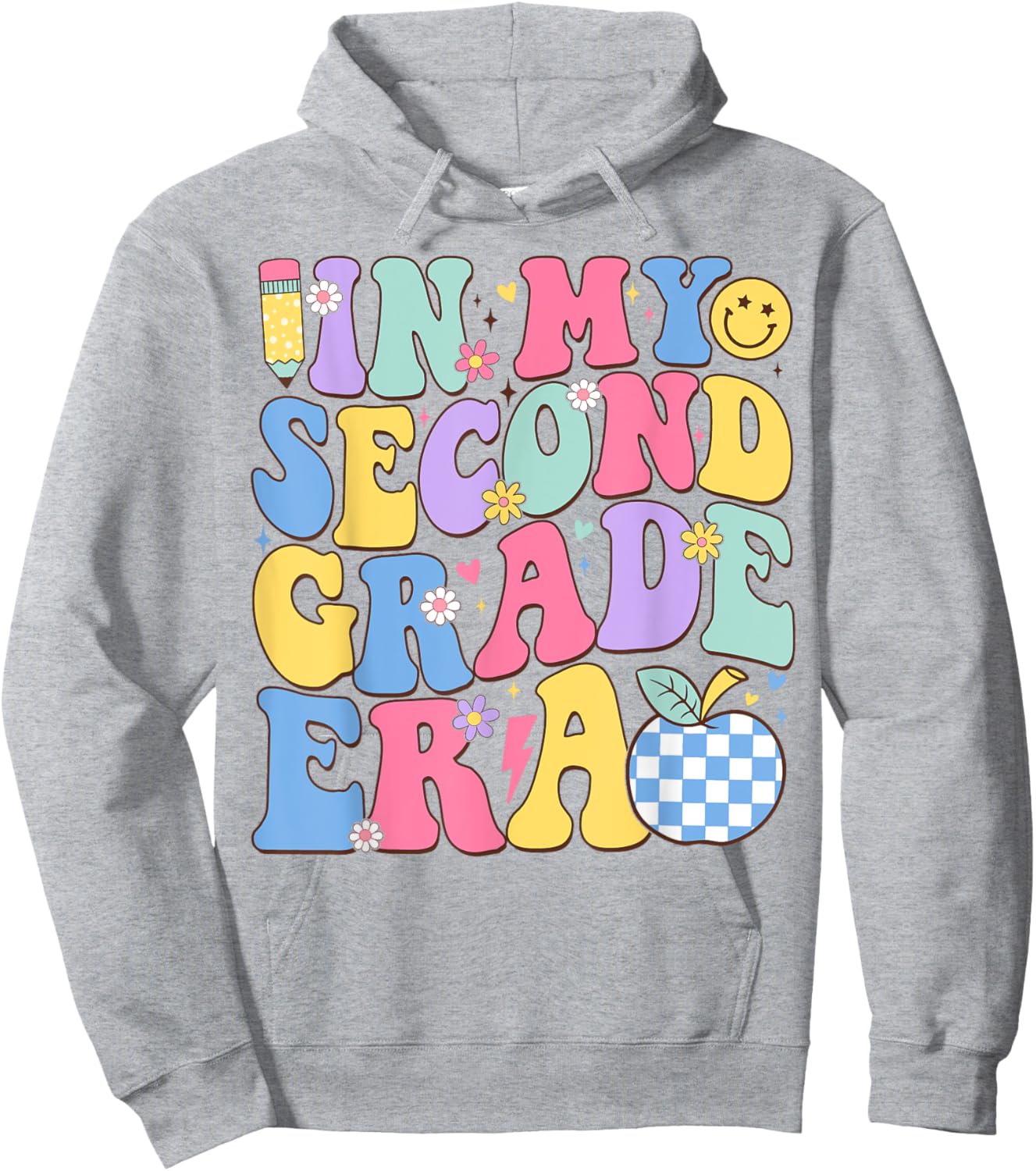 In My Second Grade Era Groovy Back To School Teachers Kids Hoodie - Hoodie | Ash