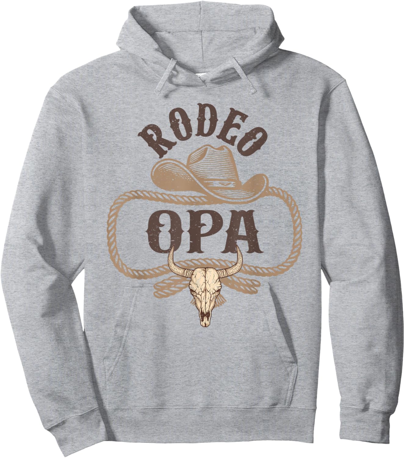 Rodeo Opa Cowboy Cowgirl Birthday Matching Family Hoodie - Hoodie | Ash