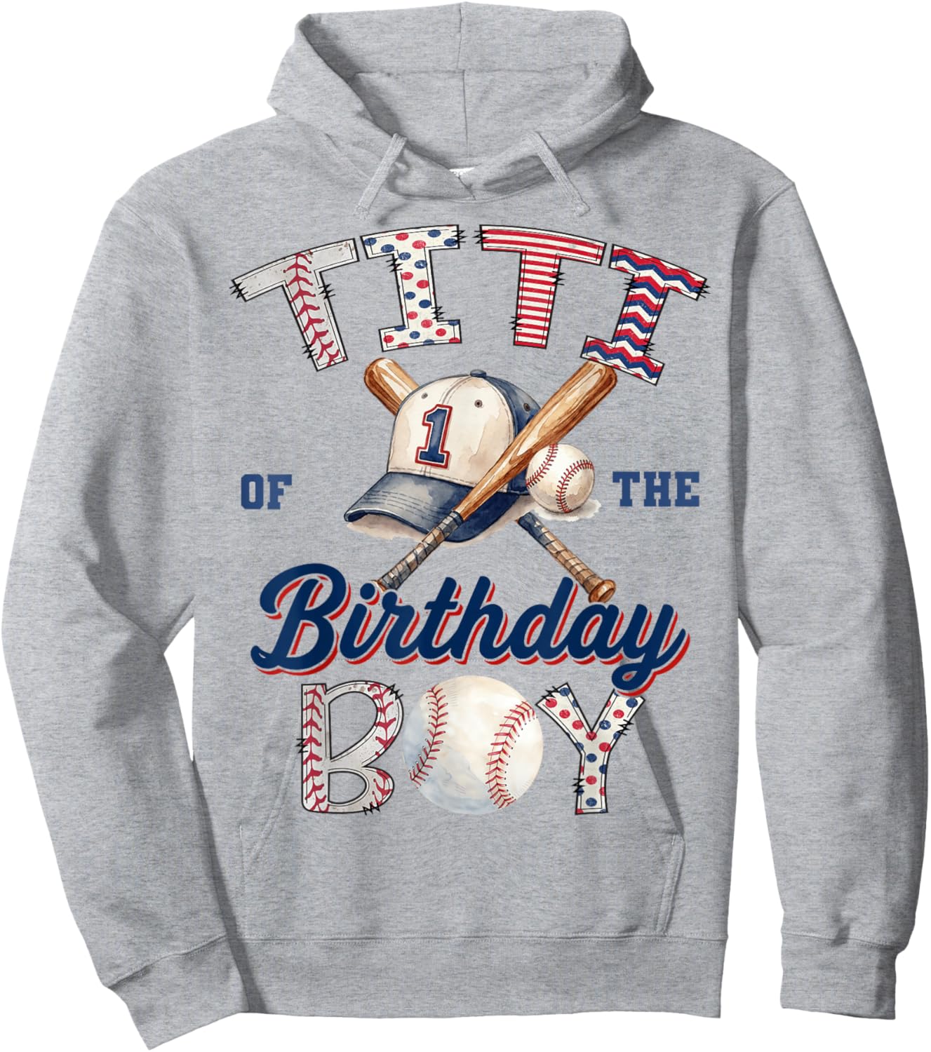 Titi of the Birthday Boy Baseball Party Family Matching Hoodie - Hoodie | Ash