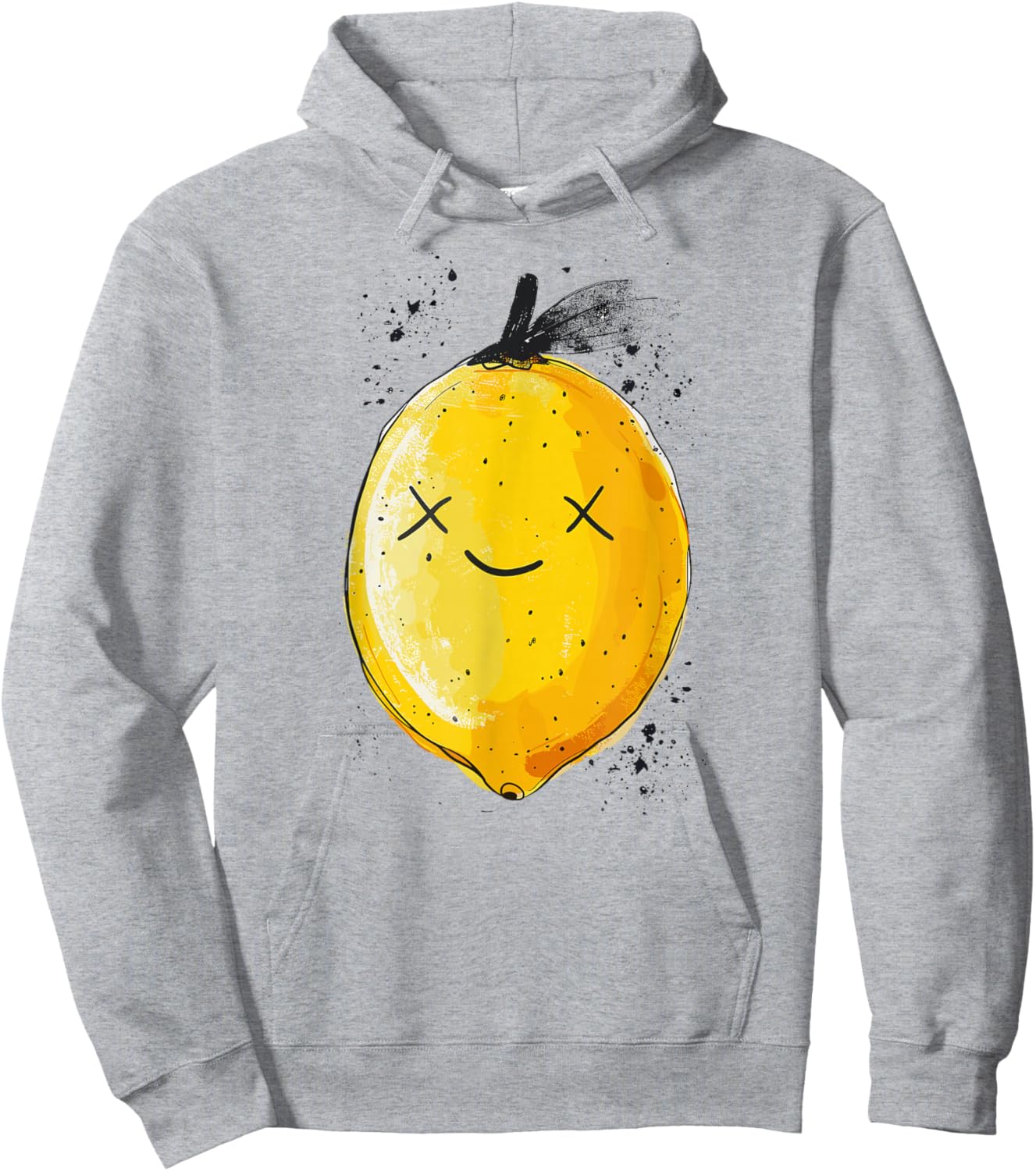 Gelbe traurige Zitrone mit Gesicht Hoodie - Hoodie | Ash
