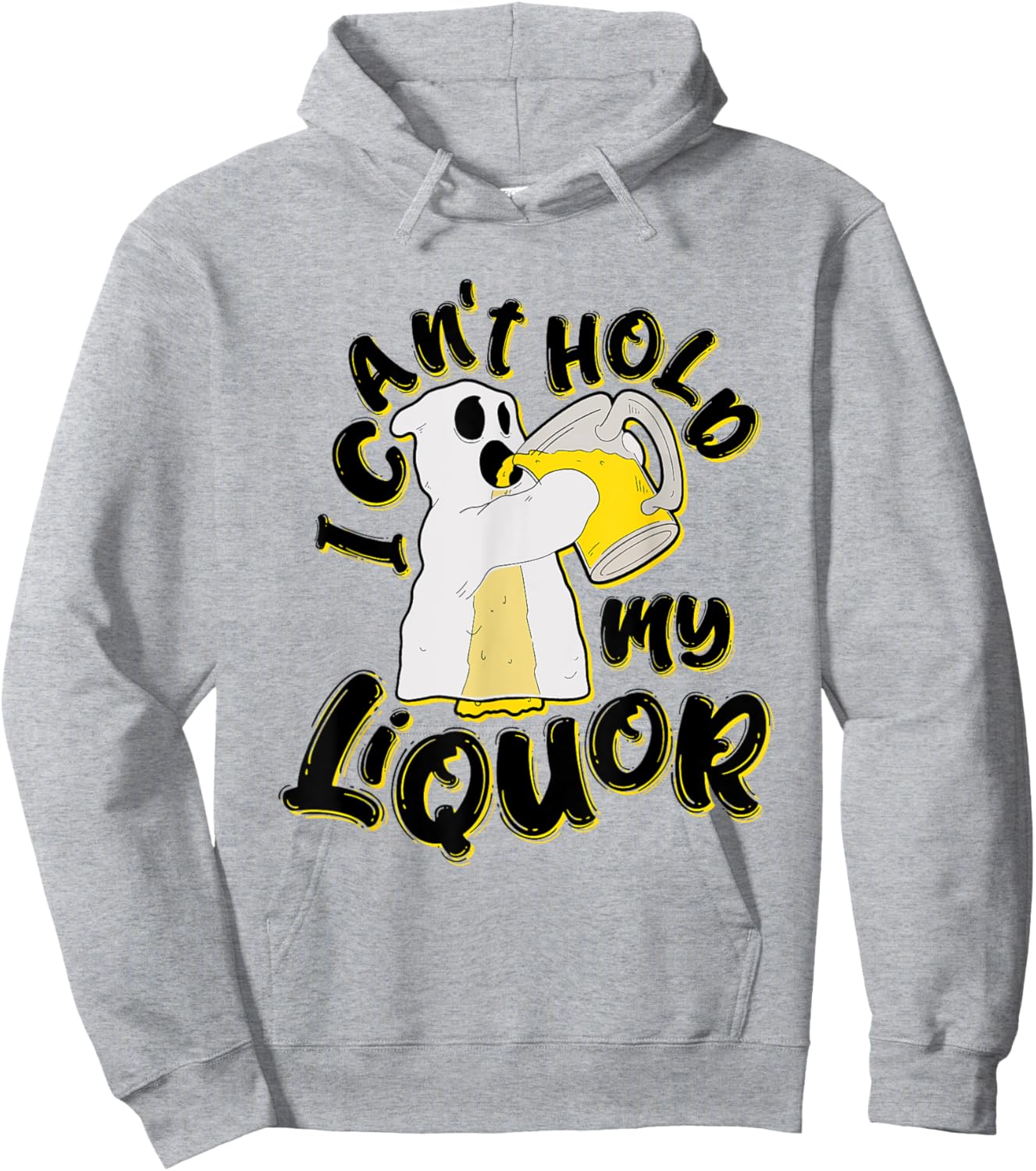 Beer Halloween Can’t Hold My Liquor Ghost Saying Hoodie - Hoodie | Ash