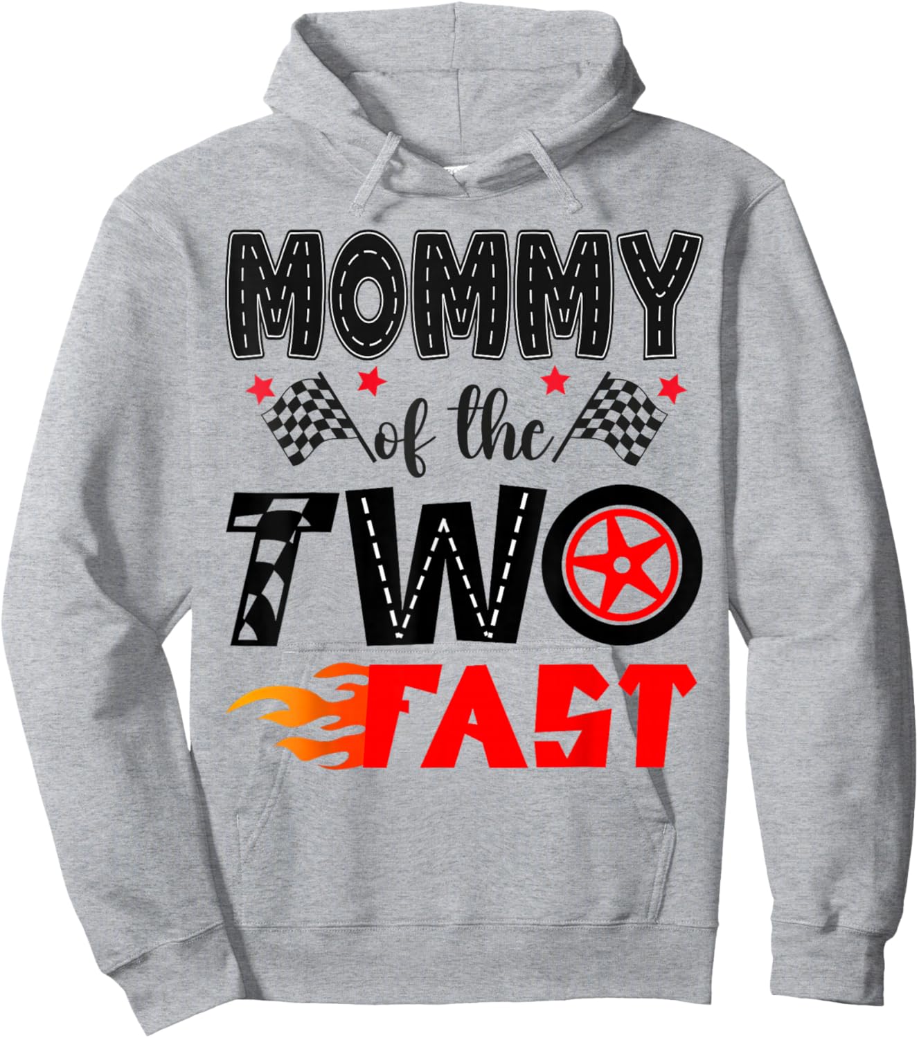 Mommy of The Two Fast 2nd Birthday Boy Racing Car Hoodie - Hoodie | Ash