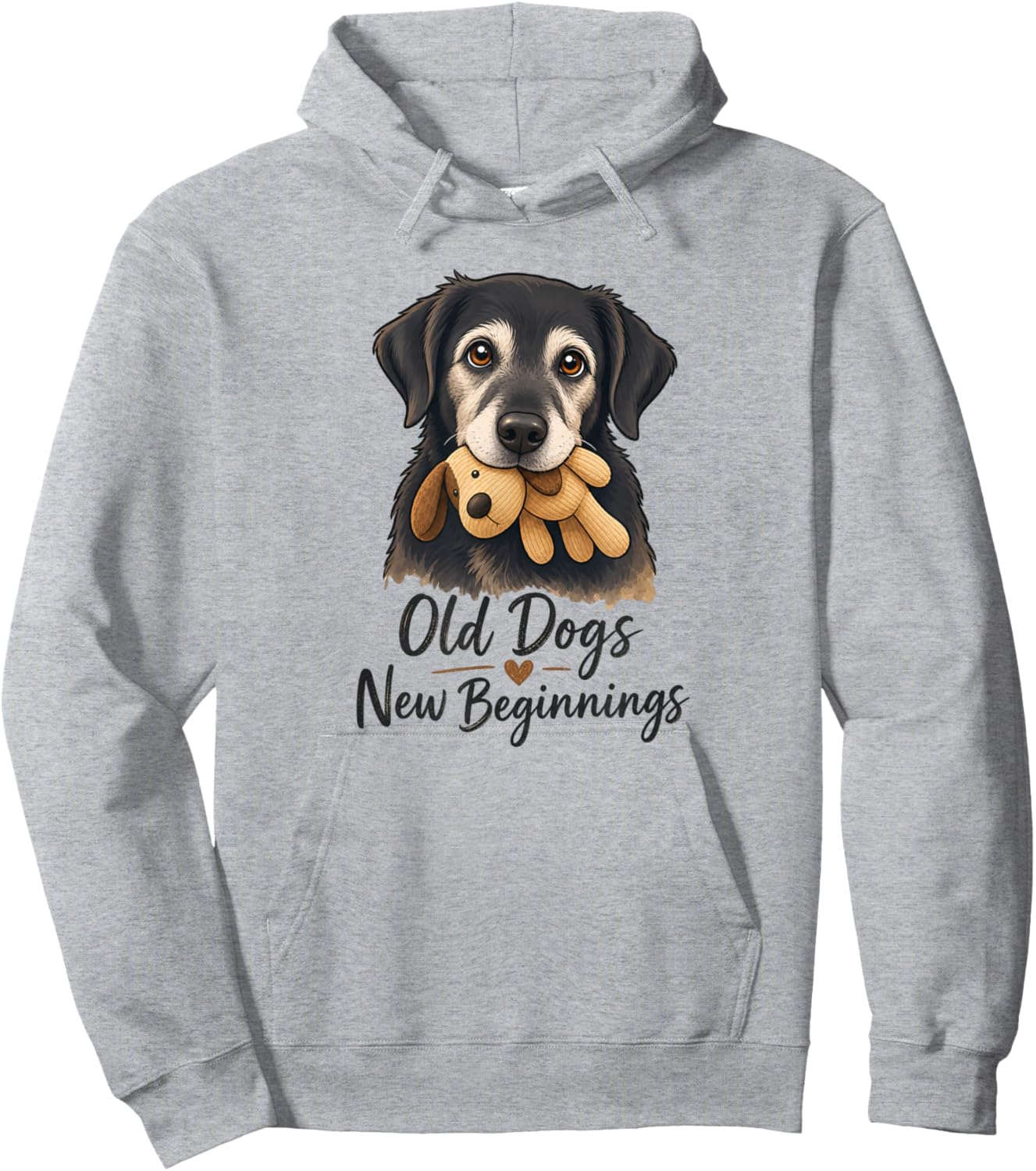 Old Dogs New Beginnings Senior Rescue Dog Cute Rescue Dog Hoodie - Hoodie | Ash