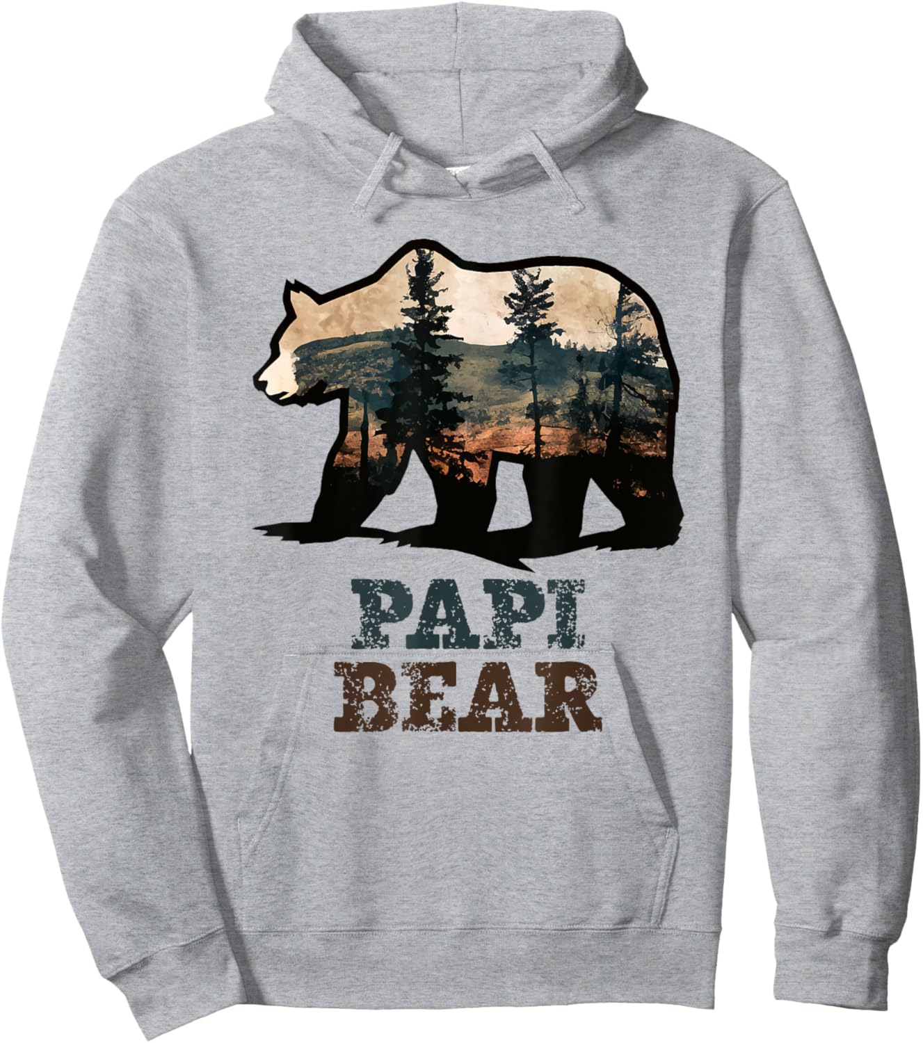 Papi Bear Vintage Retro Funny Hoodie - Hoodie | Ash