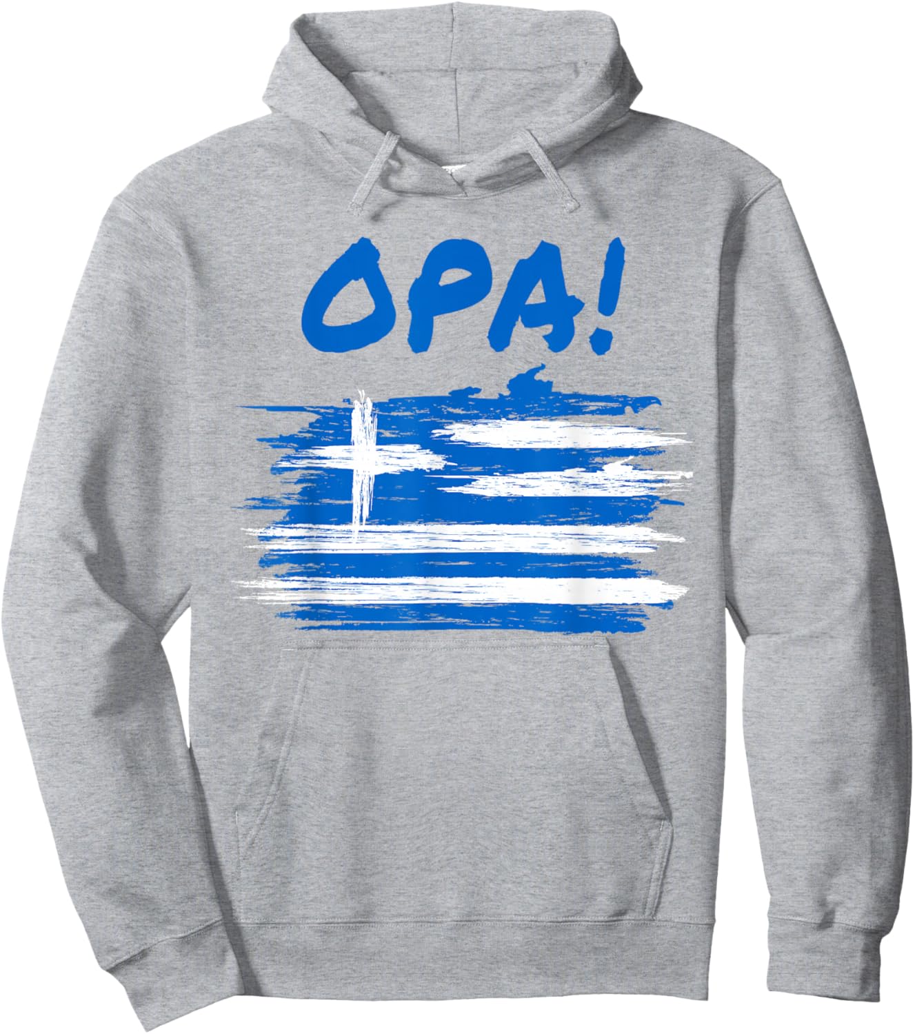 OPA! Funny Traditional Greek Party Quote & Flag of Greece Hoodie - Hoodie | Ash
