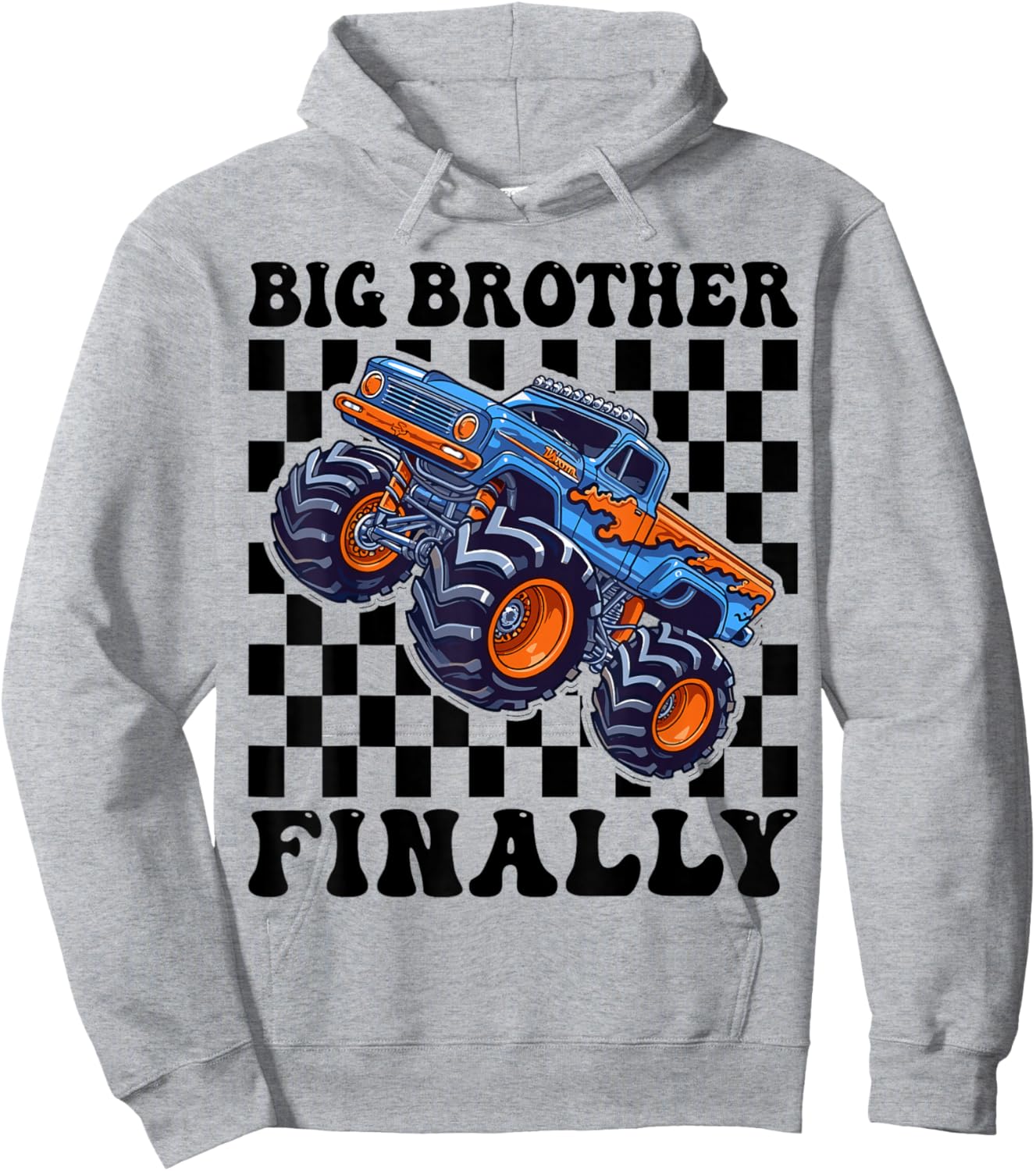 Big Brother Finally 2026 Announcement Monster Truck Boys Boy Hoodie - Hoodie | Ash