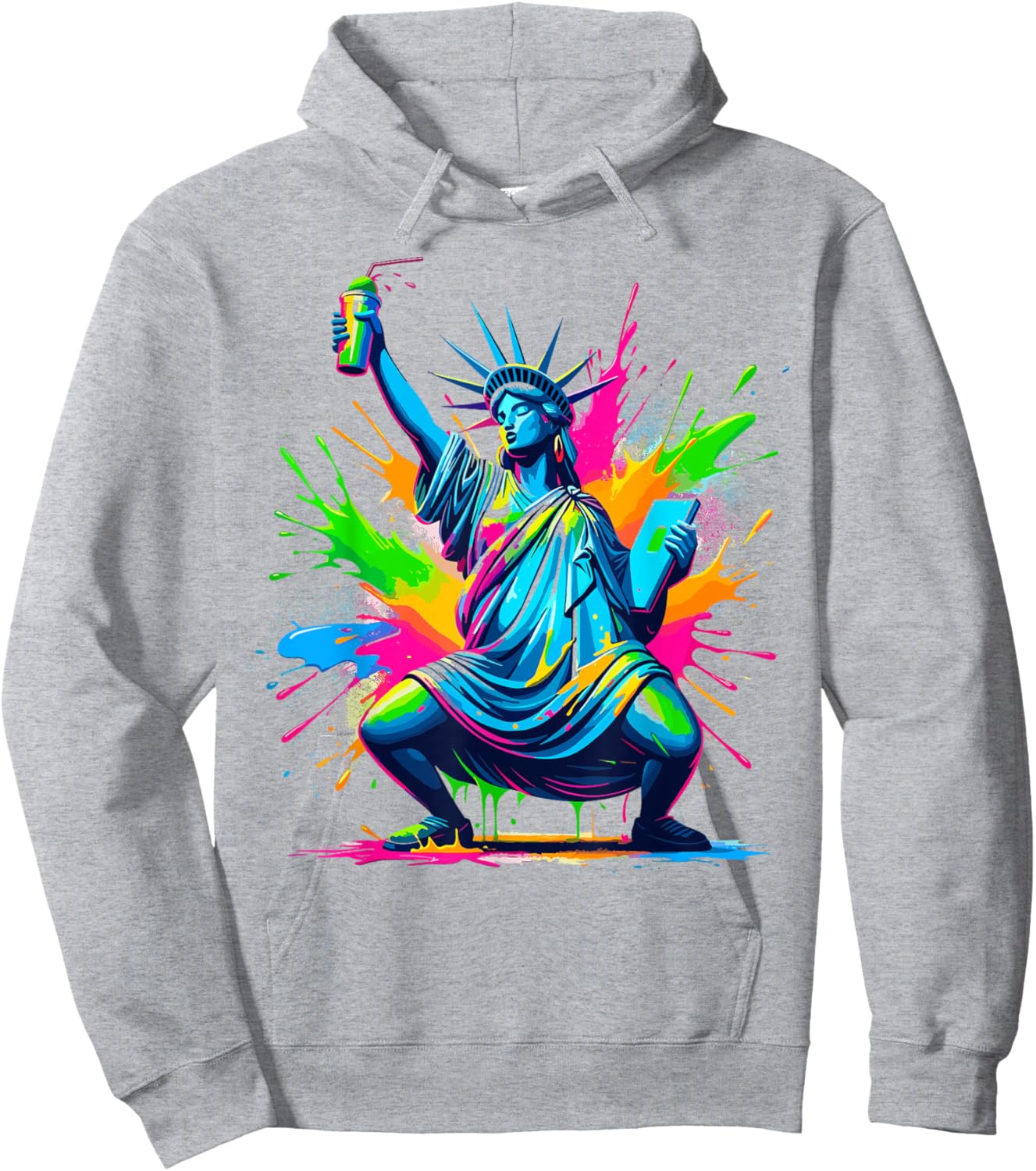 Soca Statue Of Liberty Dancing New York Dutty Mess Fete Hoodie - Hoodie | Ash