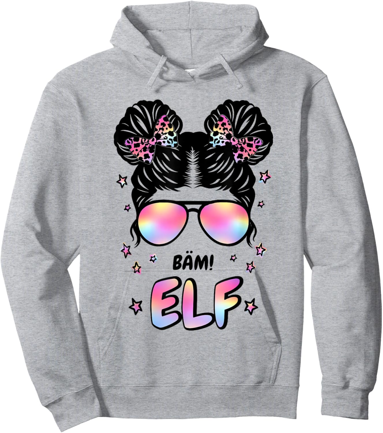 11th Birthday Girl Messy Bun Bäm! Elf Hoodie - Hoodie | Ash