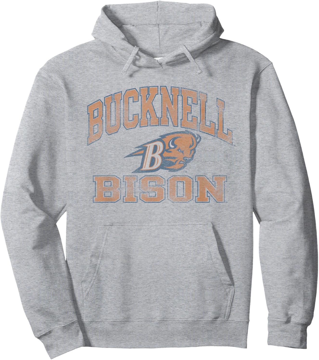 Bucknell Bison Vintage Worn Gray Officially Licensed Hoodie - Hoodie | Ash