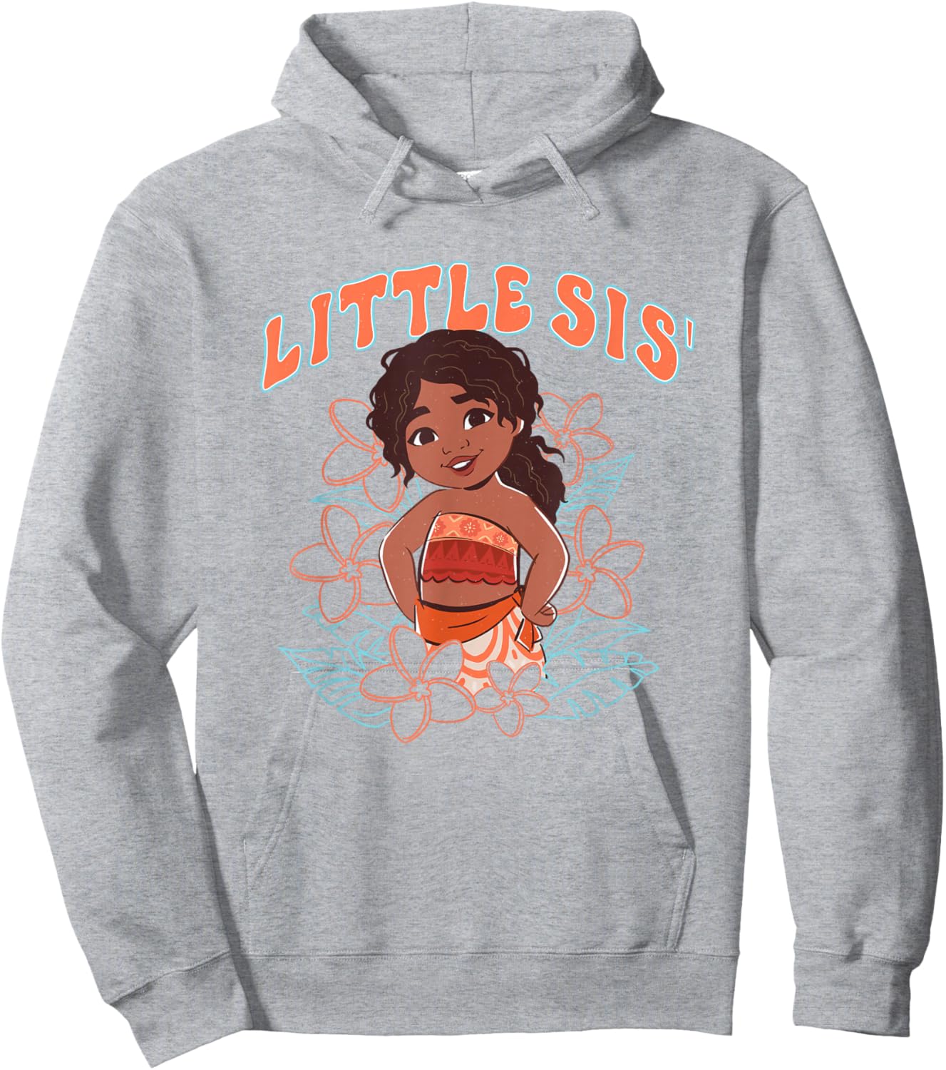 Disney Moana 2 Little Sis' Cute Simea Tropical Floral Logo Hoodie - Hoodie | Ash