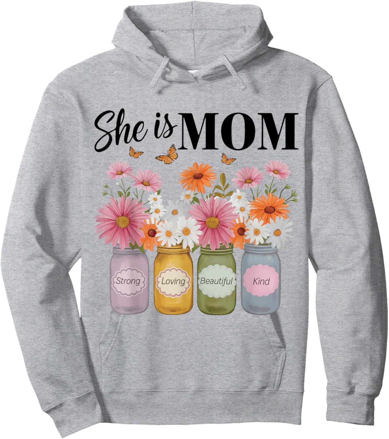 She Is Mom - Strong Loving Beautiful Kind Christian Mom Mama Hoodie - Hoodie | Ash