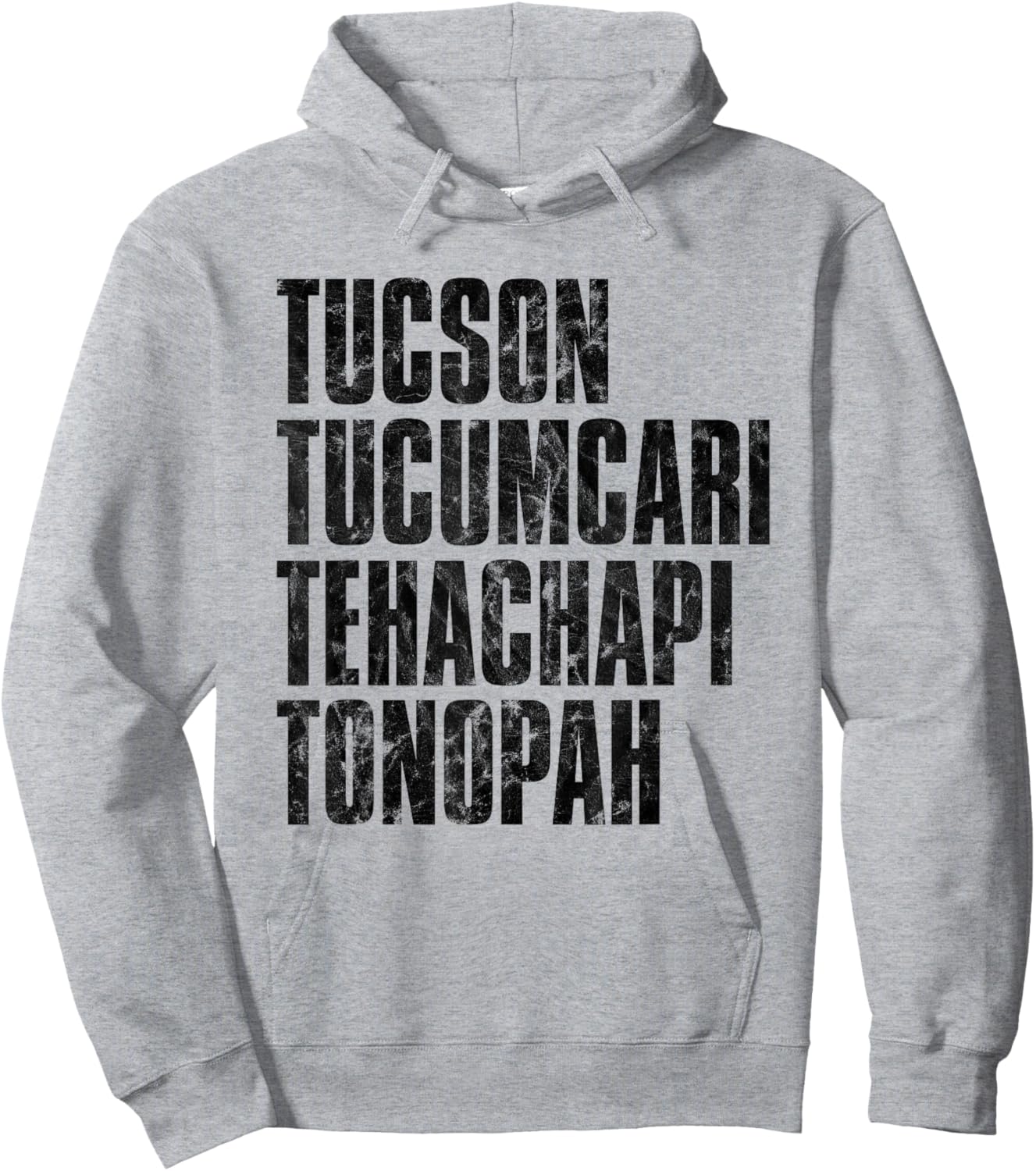 Tucson Tucumcari Tehachapi Tonapah Tourist - Grey, -Adults, Short Sleeve, , Printed Graphic Hoodie - Hoodie | Ash
