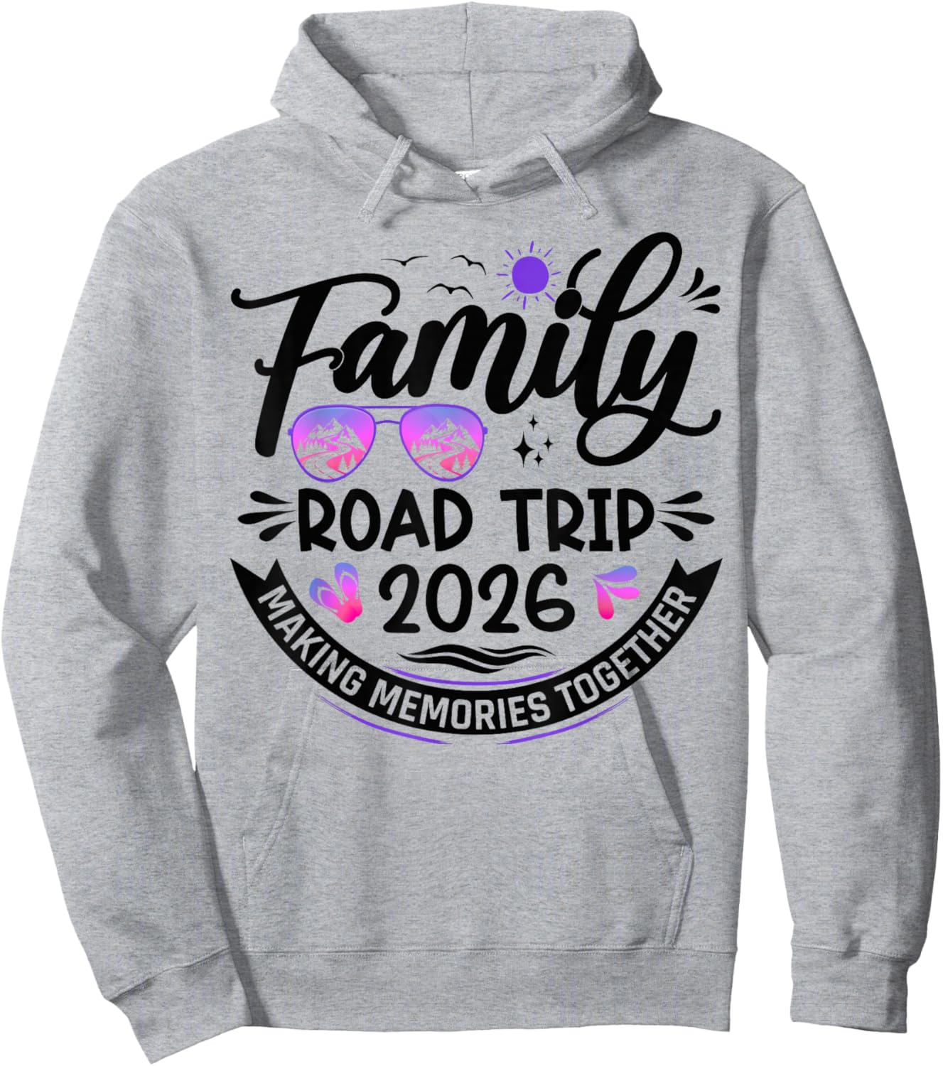Family Road Trip 2026 Matching Family Vacation 2026 Hoodie - Hoodie | Ash