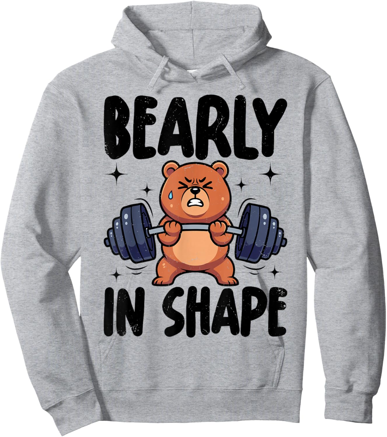Bearly in Shape Bear Workout Gym Lovers Weightlifting Hoodie - Hoodie | Ash