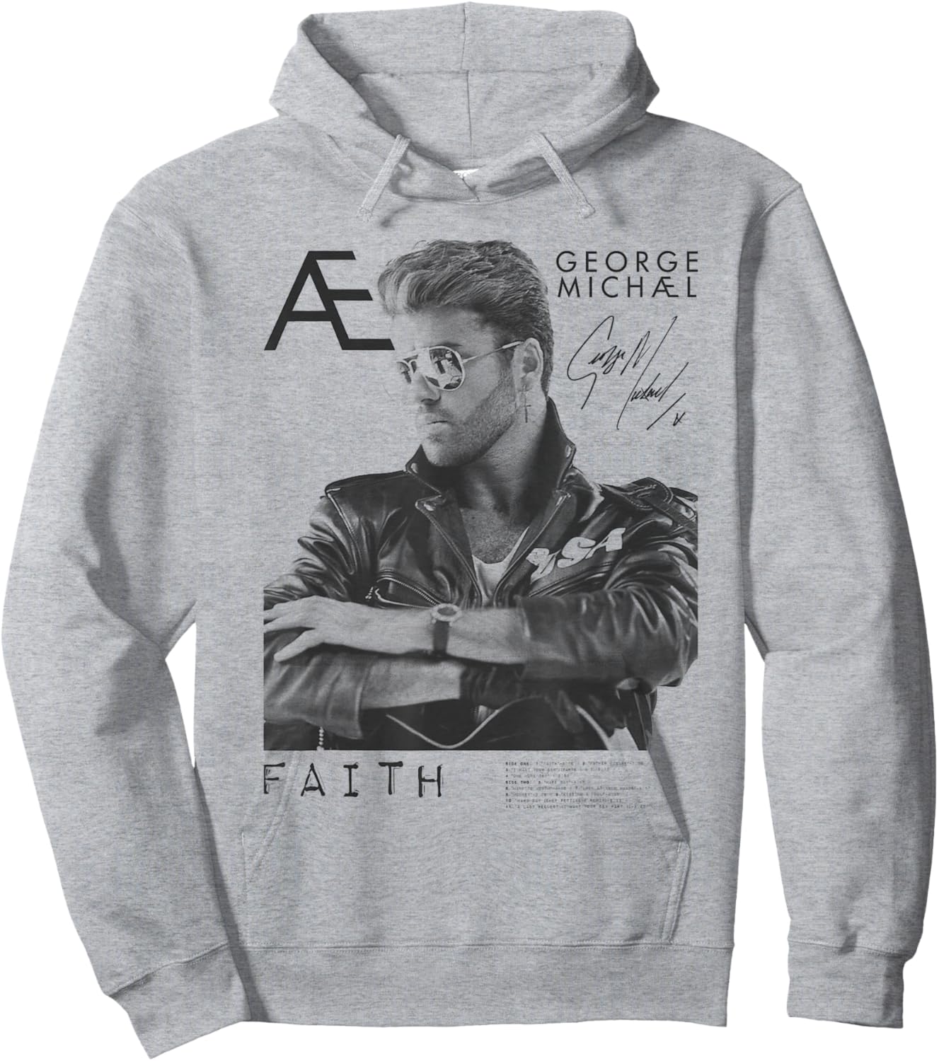 George Michael Signature Faith Graphic Hoodie - Hoodie | Ash