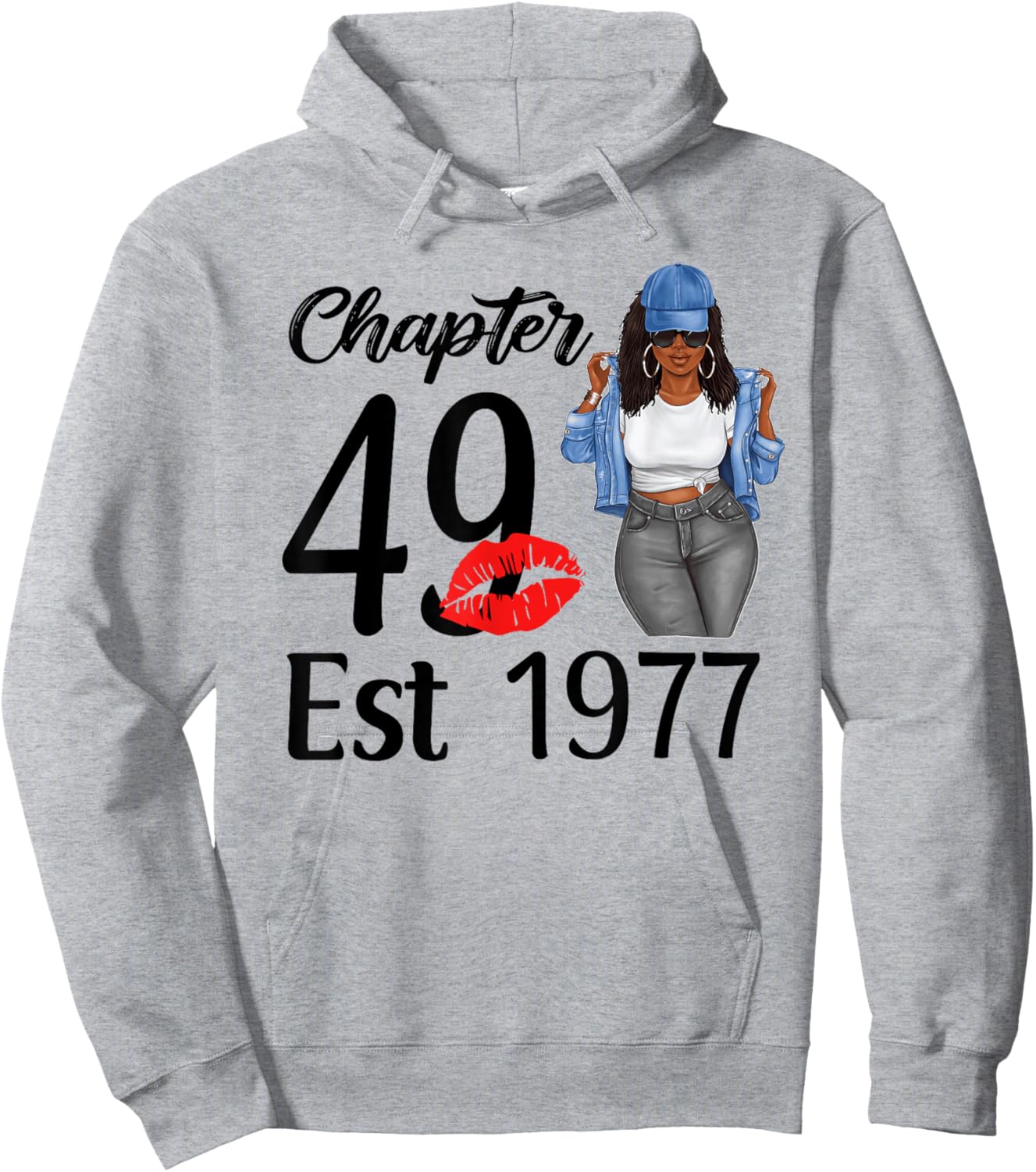 Chapter 49 Est 1977 Black Women 49th Birthday Party Hoodie - Hoodie | Ash