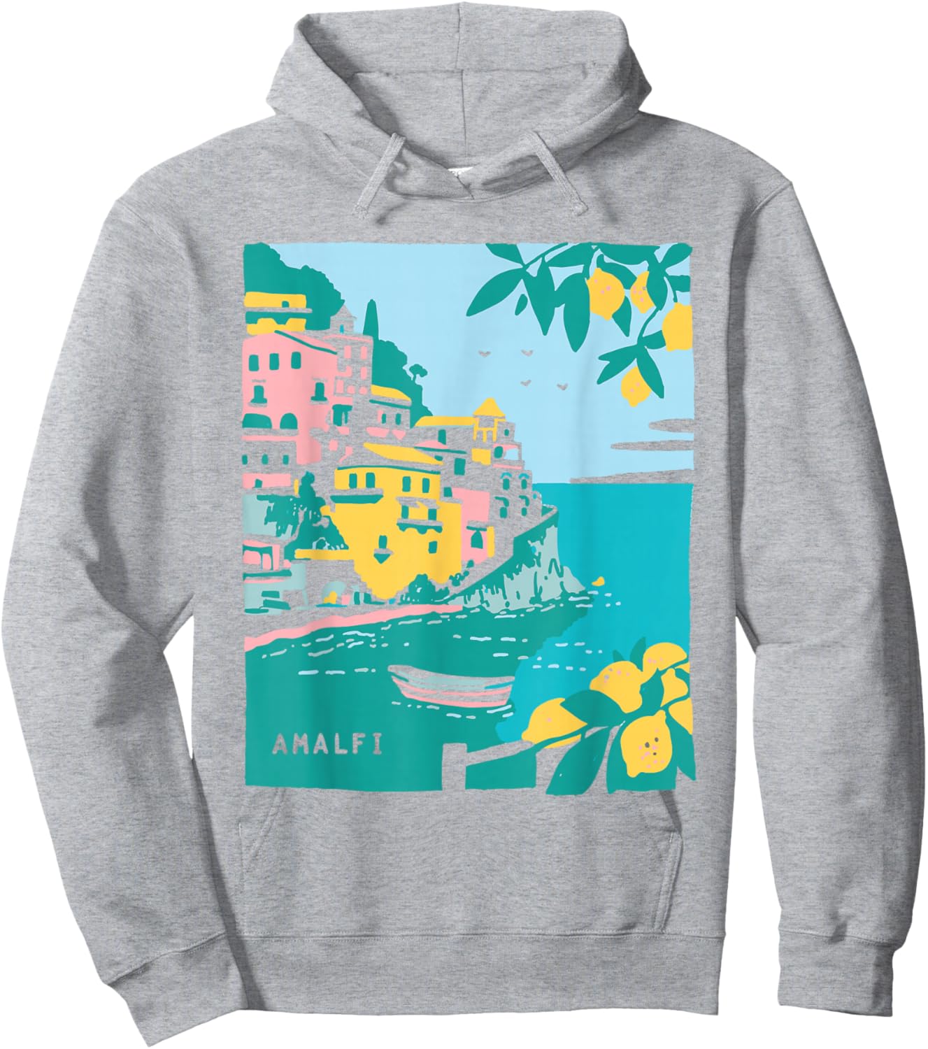 Amalfi Coast Italy Retro Vintage Lemon Travel Souvenir Hoodie - Hoodie | Ash
