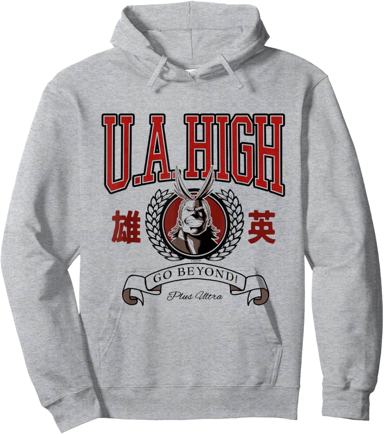 MHA U.A. High All Might Collegiate Seal Varsity Style Anime Hoodie - Hoodie | Ash