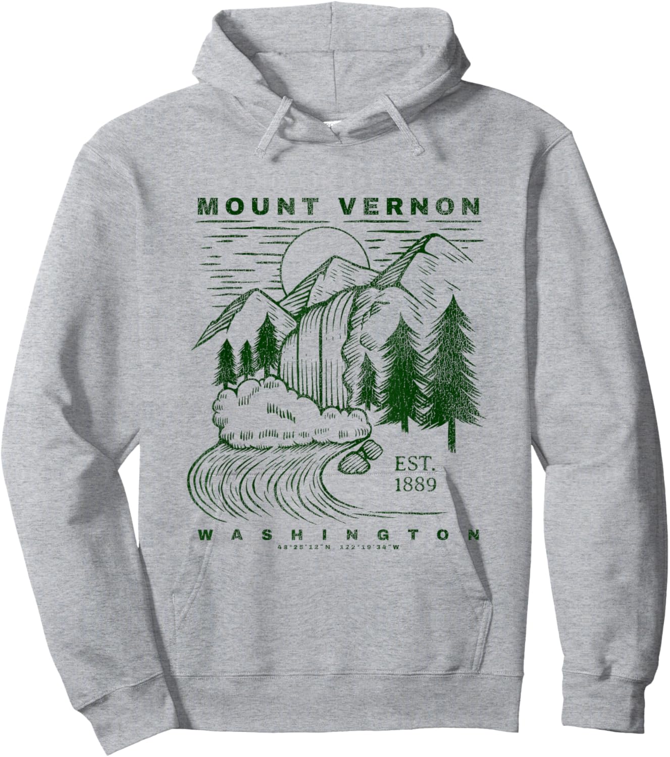 Mount Vernon Washington Travel Souvenir Rustic Mount Vernon Hoodie - Hoodie | Ash