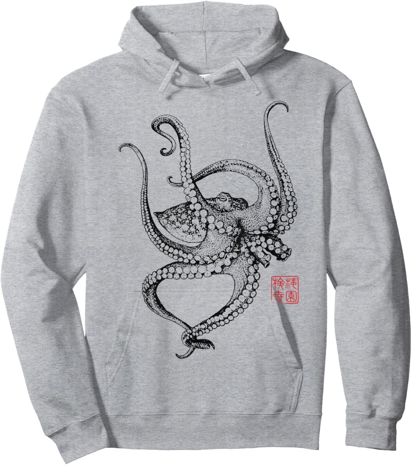 Japanische ästhetische Vintage Kraken Octopus Hoodie - Hoodie | Ash