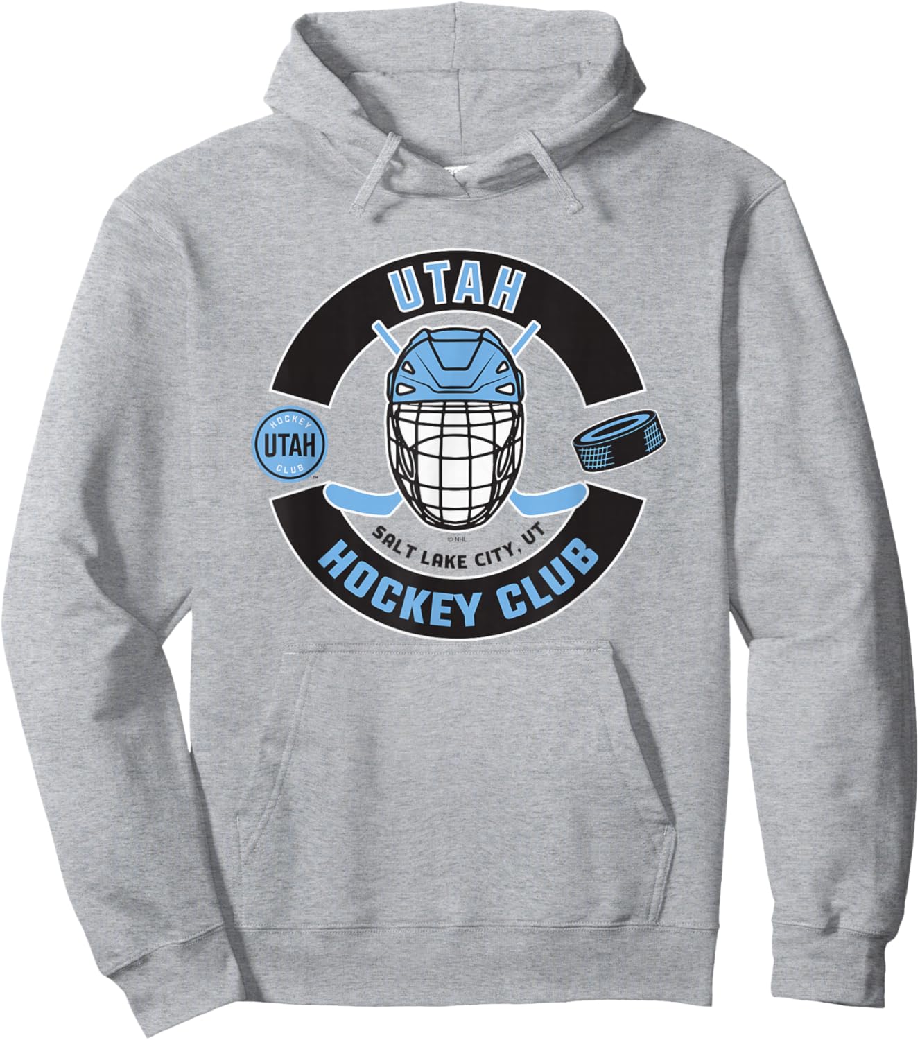 Utah Hockey Club Mask Gray Officially Licensed Hoodie - Hoodie | Ash