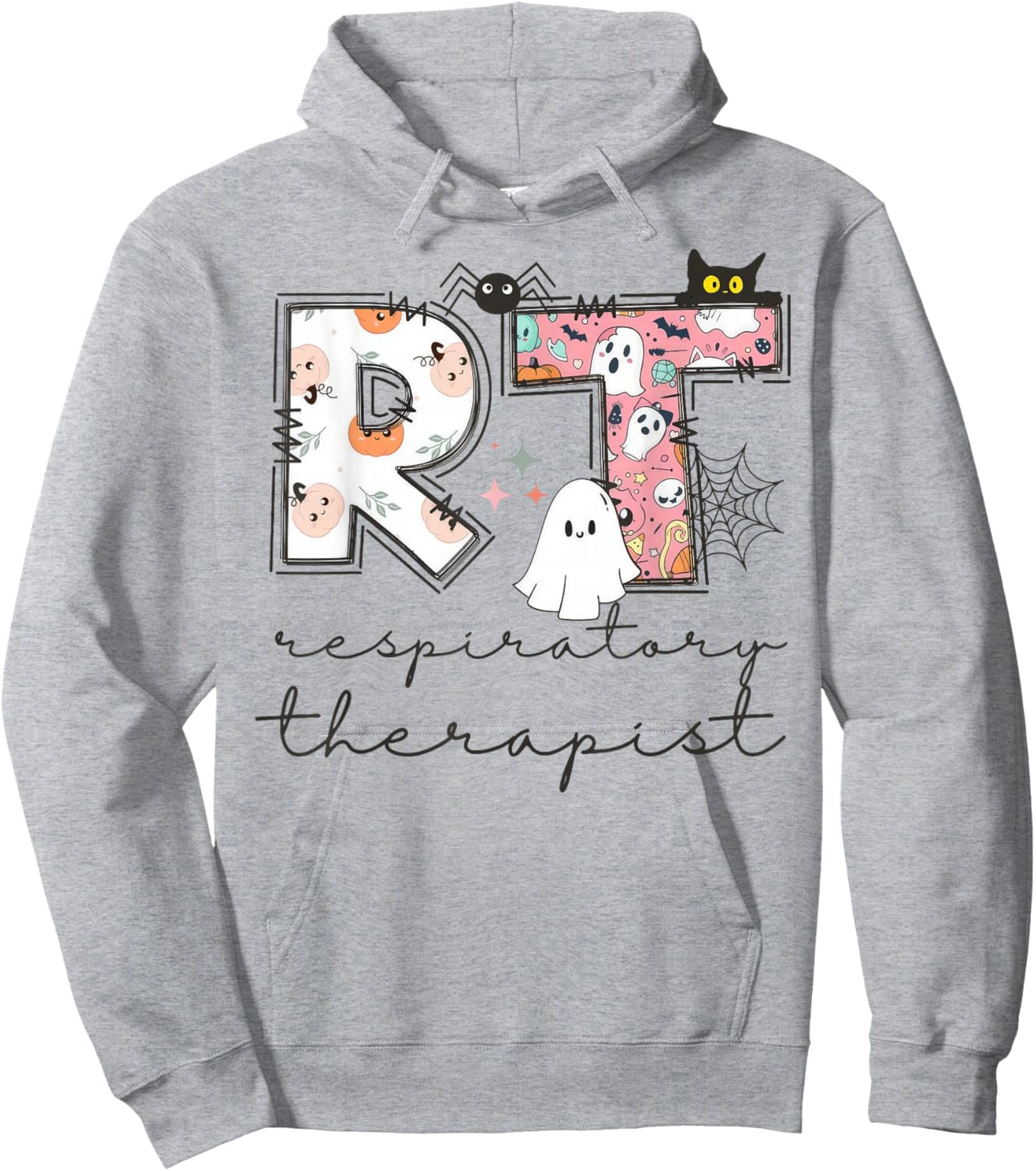 Respiratory Therapist Ghost RT Respiratory Therapy Halloween Hoodie - Hoodie | Ash