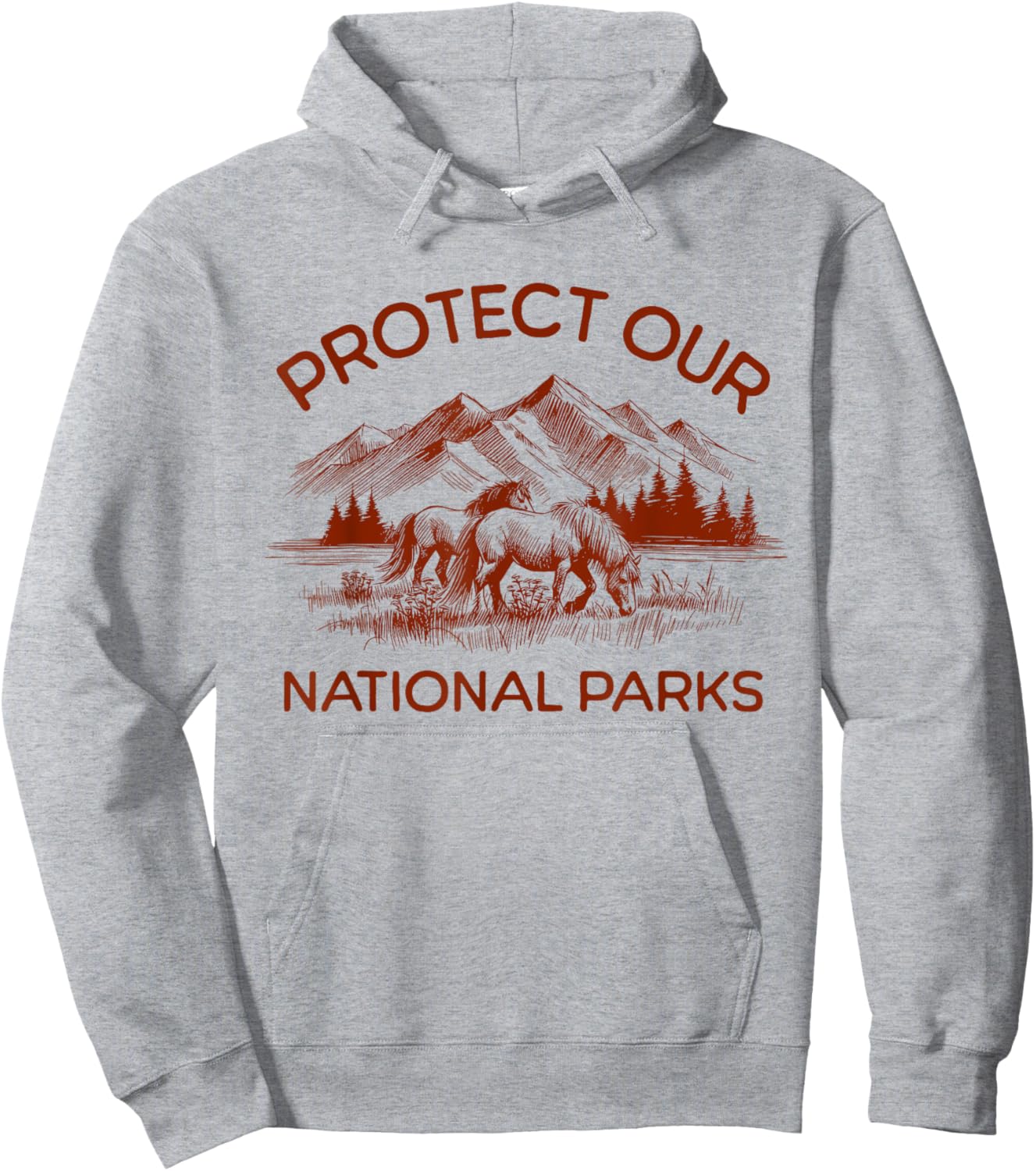 I Stand With The NPS Protect Our National Parks Horses Hoodie - Hoodie | Ash