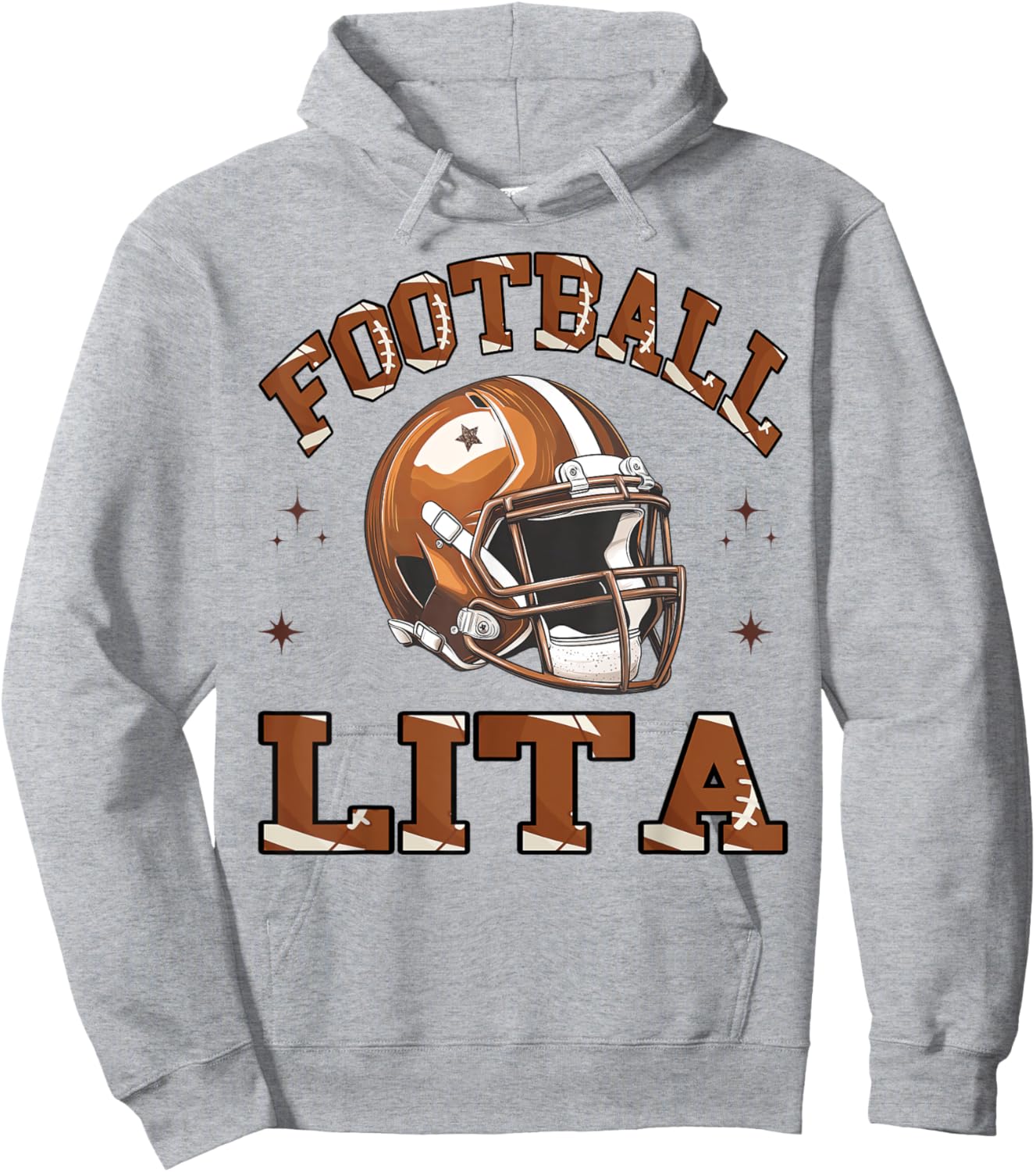 Football Lita Retro American Football Coquette Hoodie - Hoodie | Ash