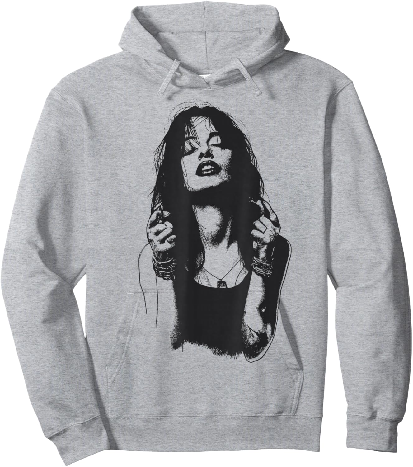 Rock N Roll Women Vintage Rock Music Band Graphic Hoodie - Hoodie | Ash