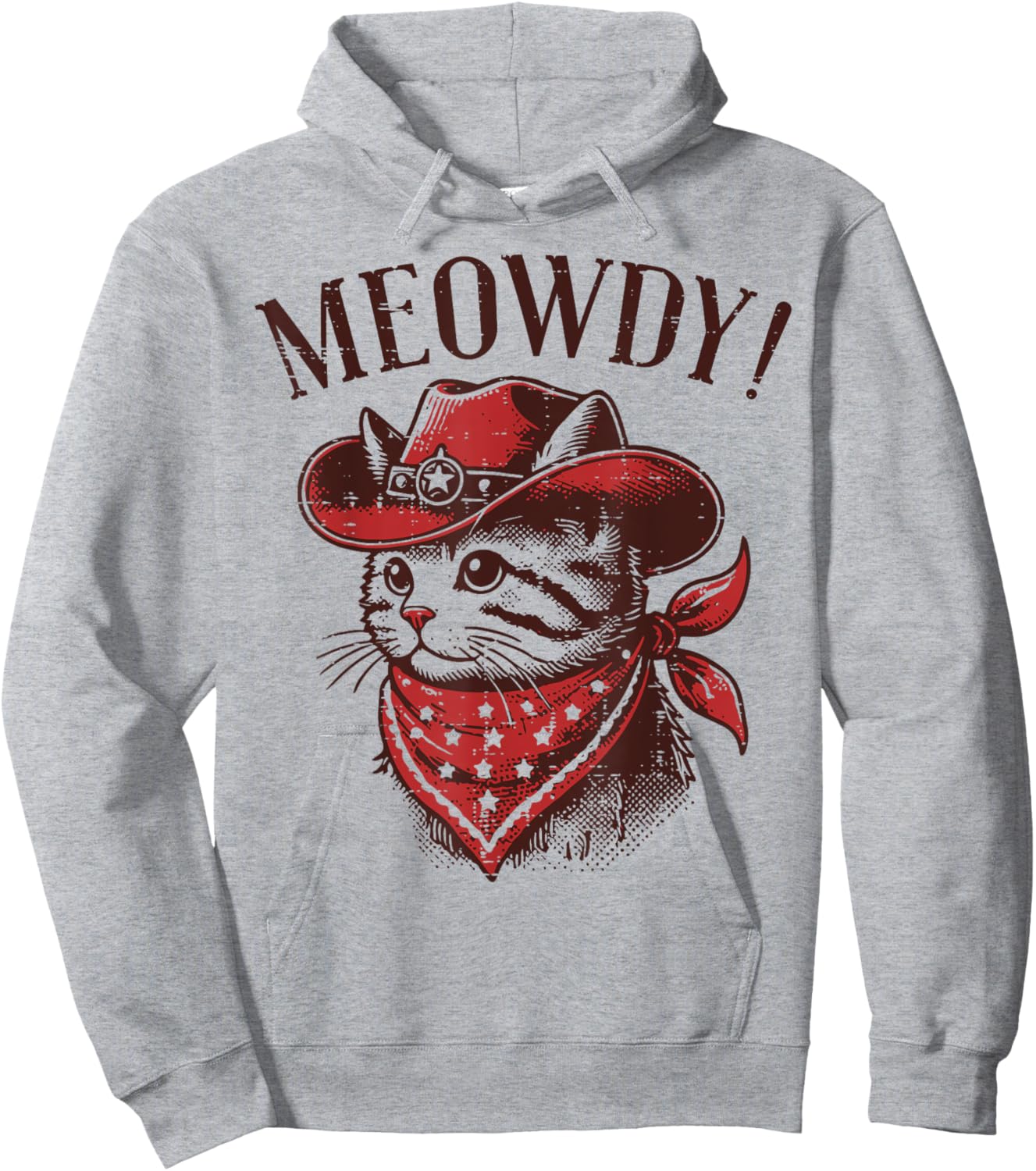 Cat Cowboy Face Meowdy Kitten Kitty Western Women Men Kids Hoodie - Hoodie | Ash