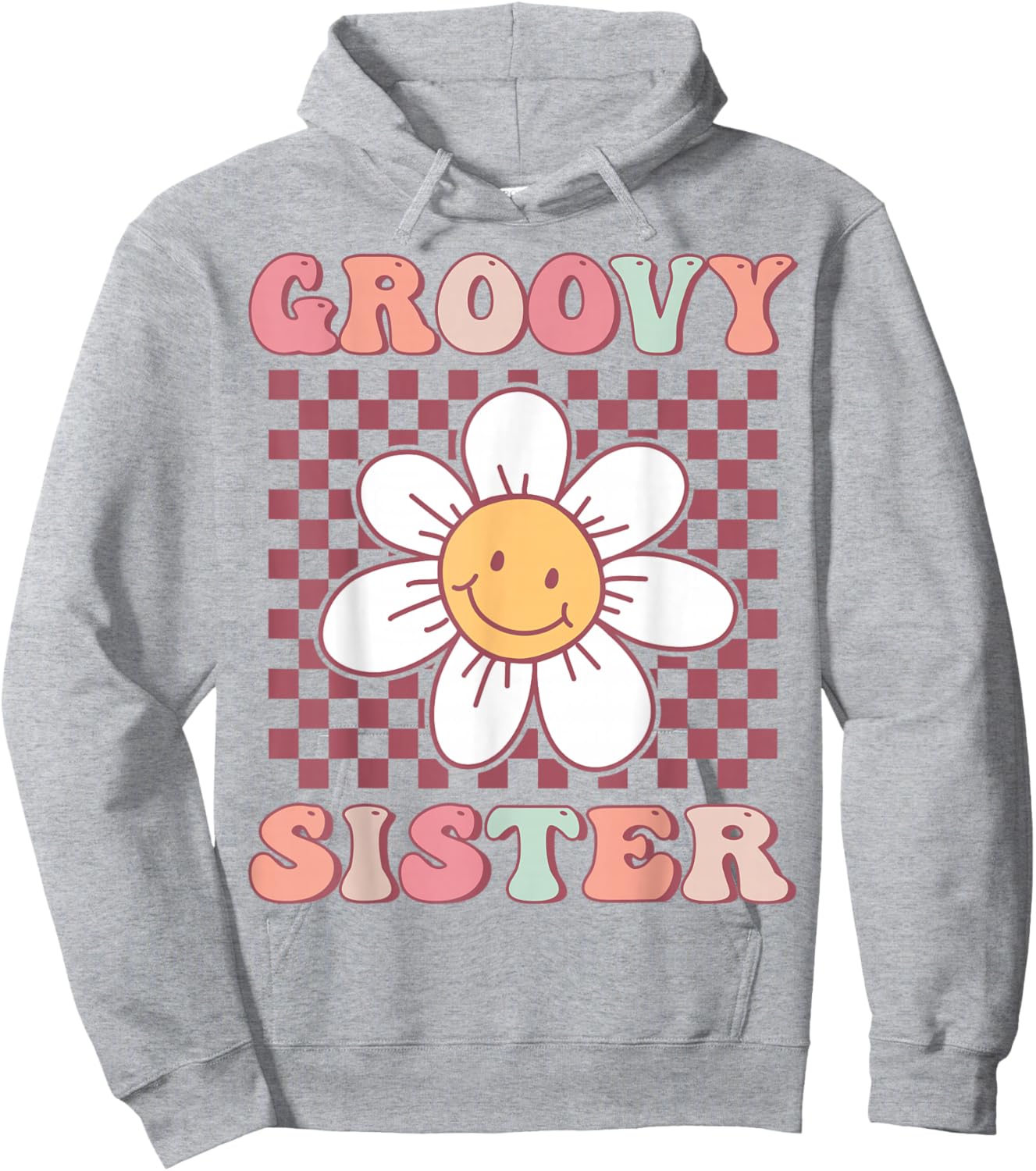 Groovy Sister Matching Family Birthday Party Daisy Flower Hoodie - Hoodie | Ash