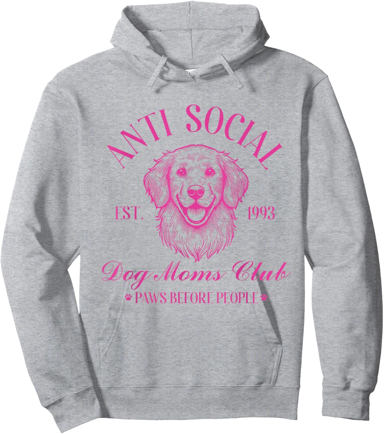 Anti Social Dog Moms Club Shirt Vintage Funny Dog Lover Mama Hoodie - Hoodie | Ash