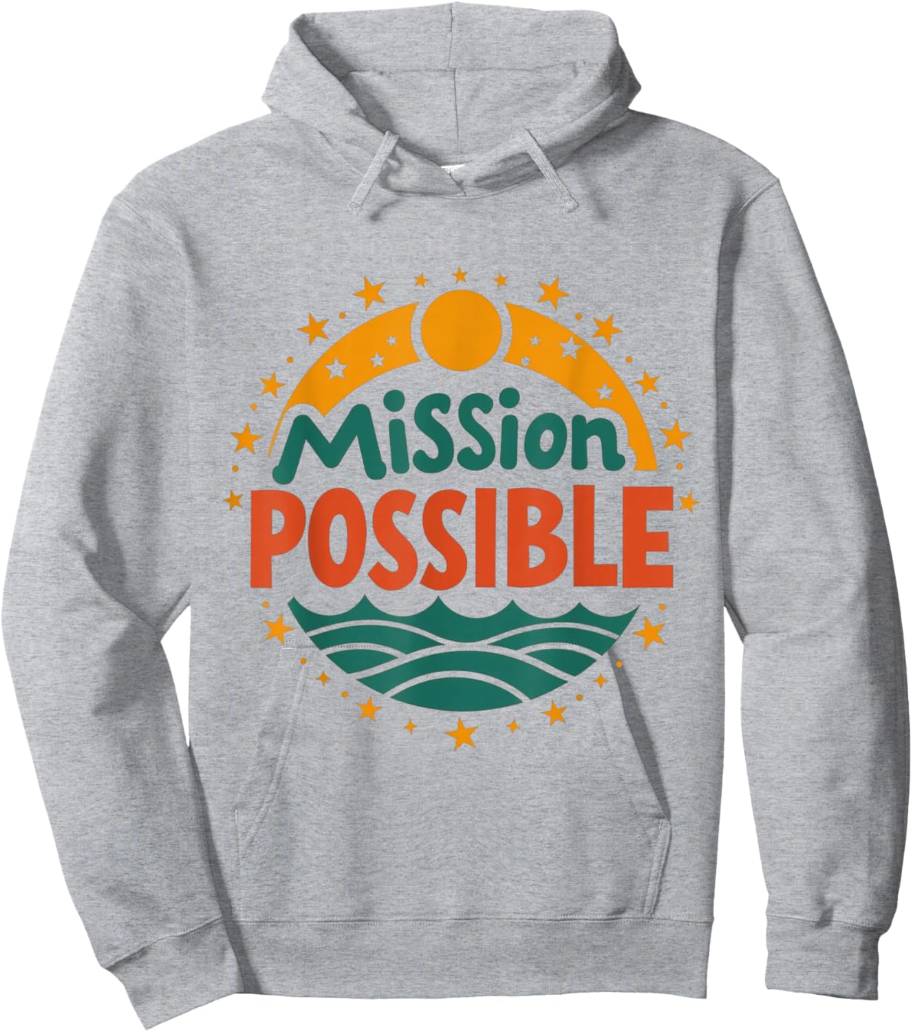 Mission Possible Motivational Inspirational School Hoodie - Hoodie | Ash