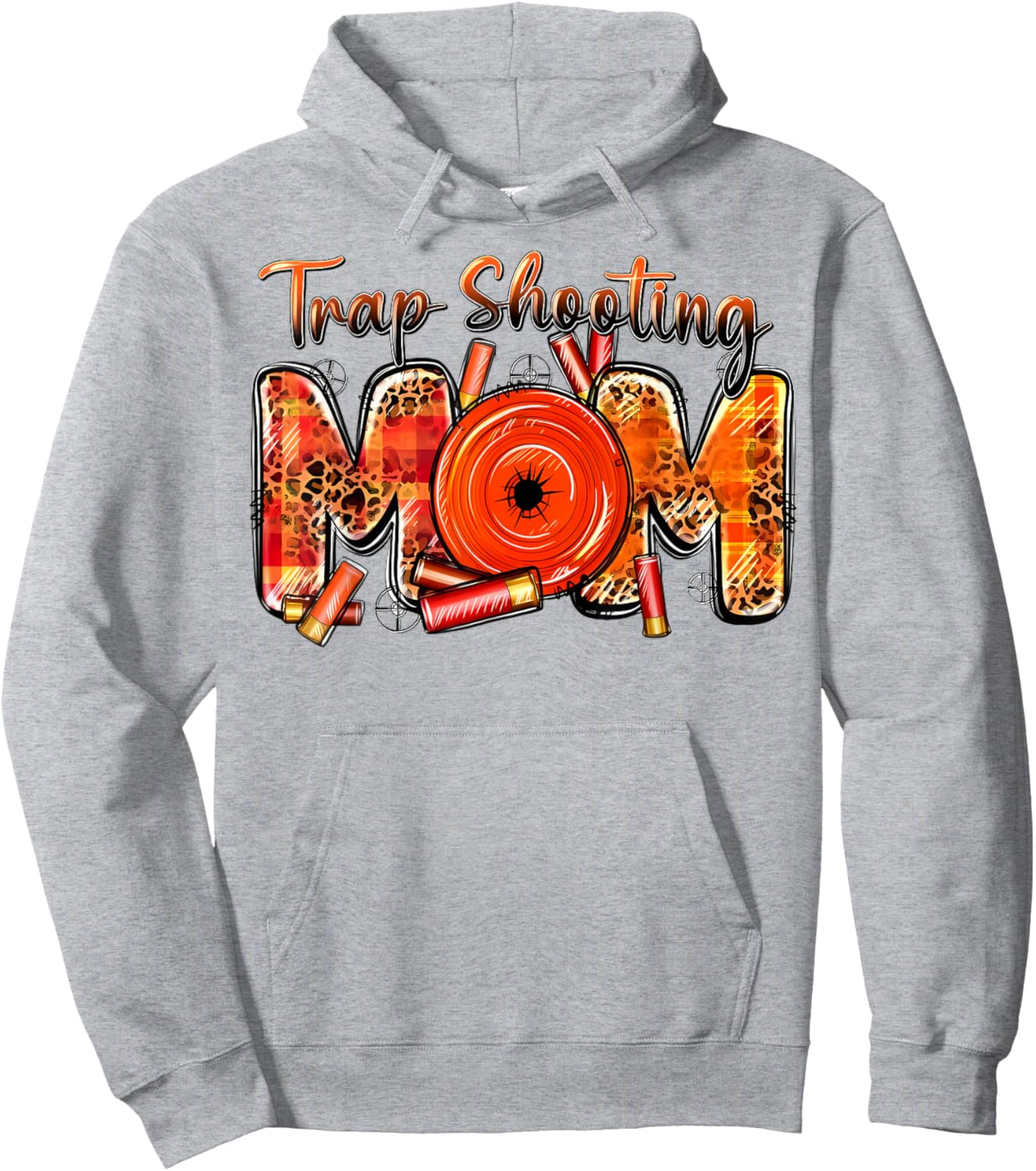Trap Shooting Mom Western Leopard Mother's Day Hunting Gifts Hoodie - Hoodie | Ash
