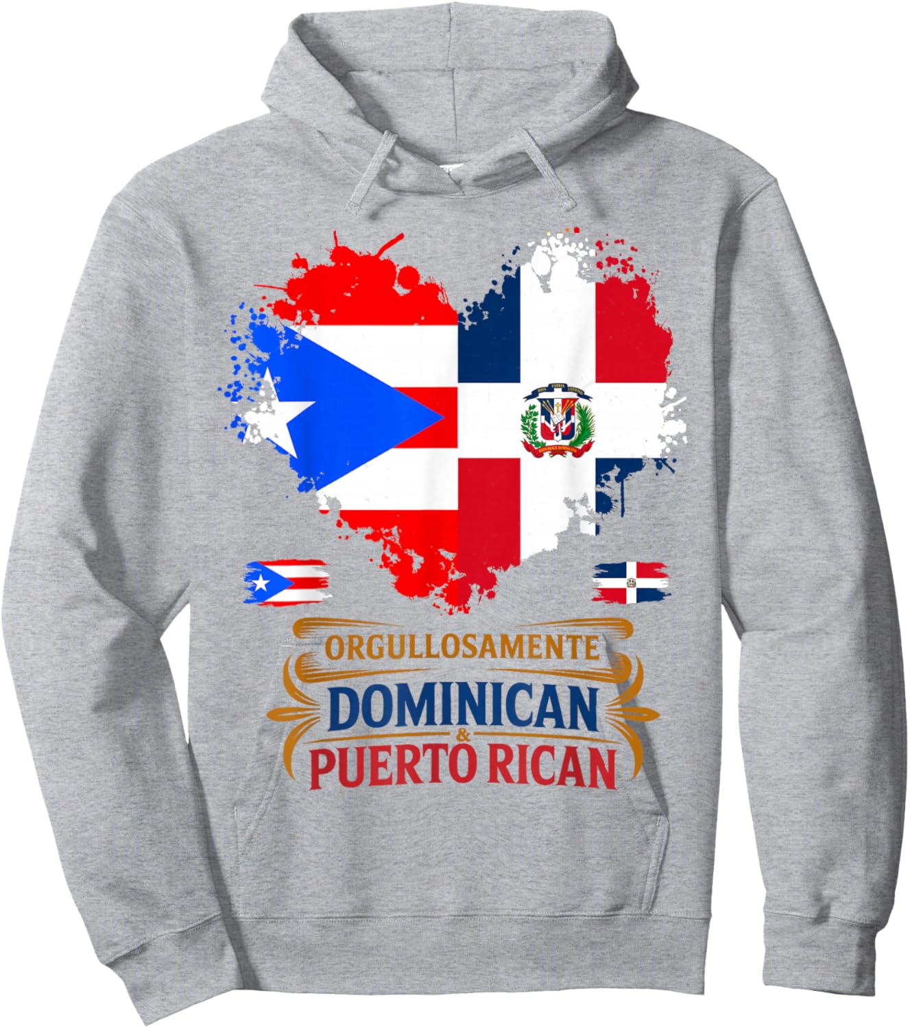 Dominican & Puerto Rican Flag Idea for Kids Dominicano Hoodie - Hoodie | Ash