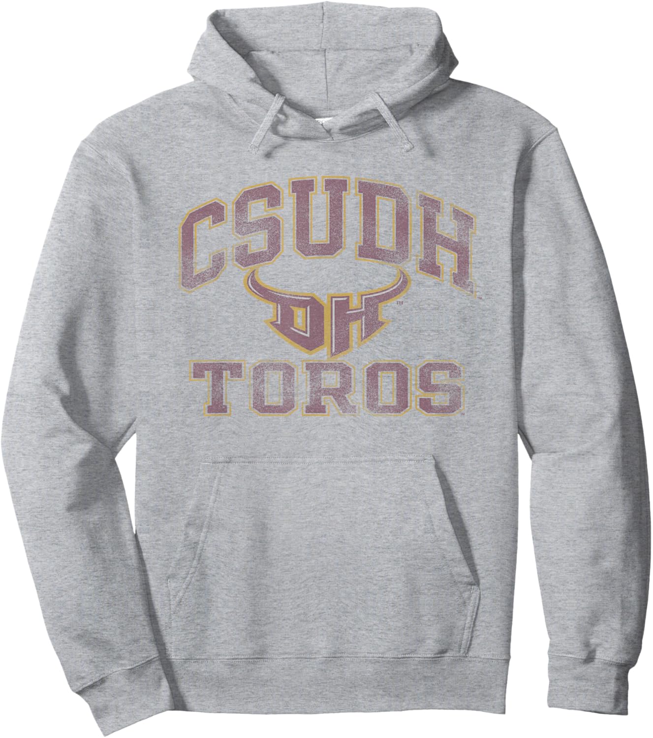 Cal State Dominguez Hills Toros Vintage Worn Gray Hoodie - Hoodie | Ash