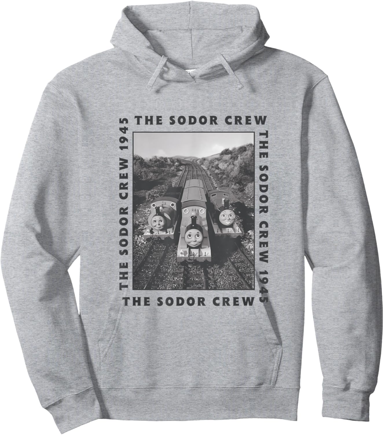 Thomas & Friends - The Sodor Crew Black and White Photo Hoodie - Hoodie | Ash