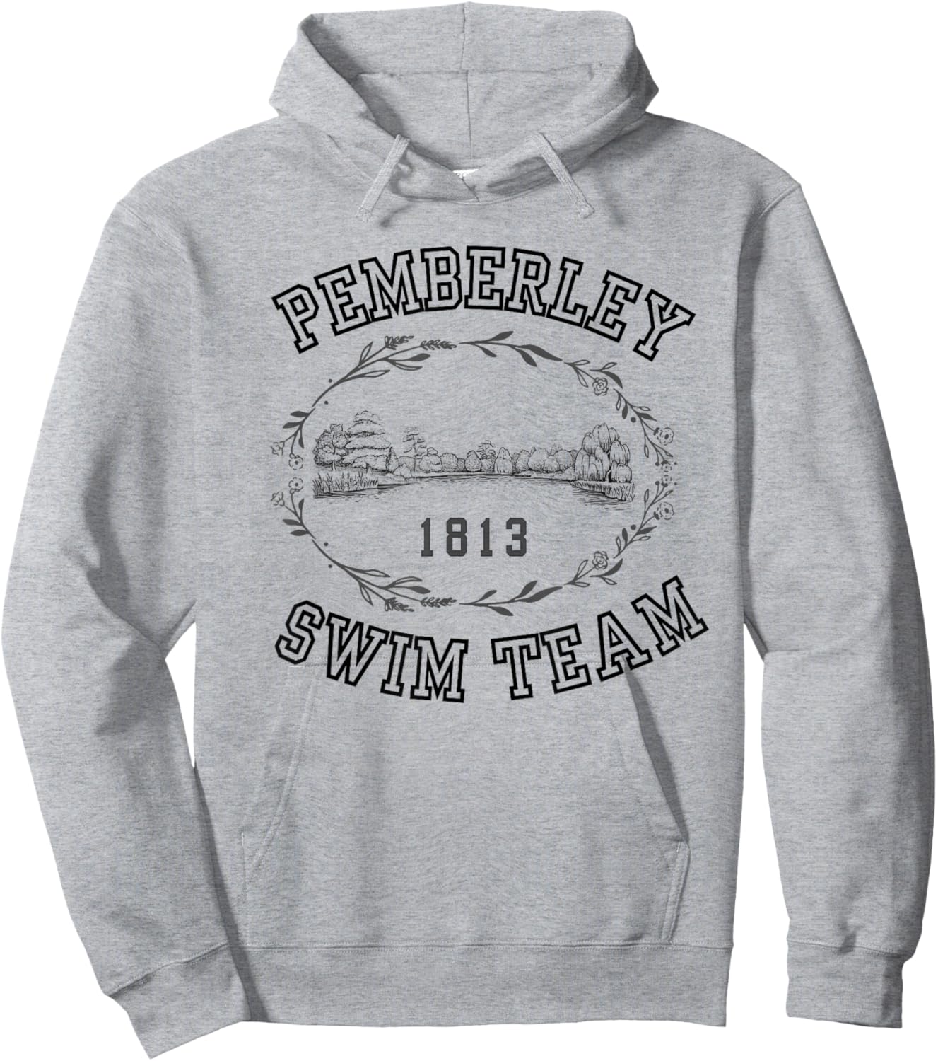 Jane Austen Funny Pemberley Swim Team Hoodie - Hoodie | Ash
