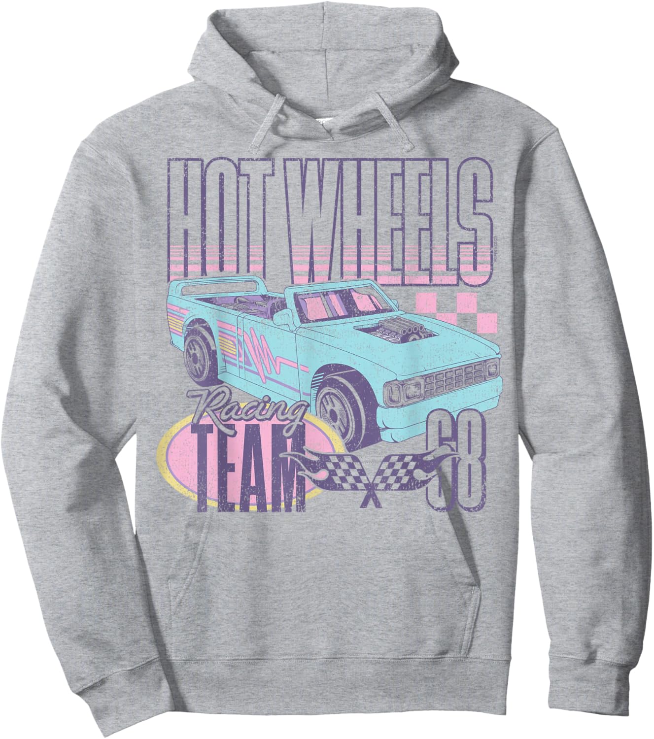 Hot Wheels - Racing Team 68 Blue Convertible Car Hoodie - Hoodie | Ash