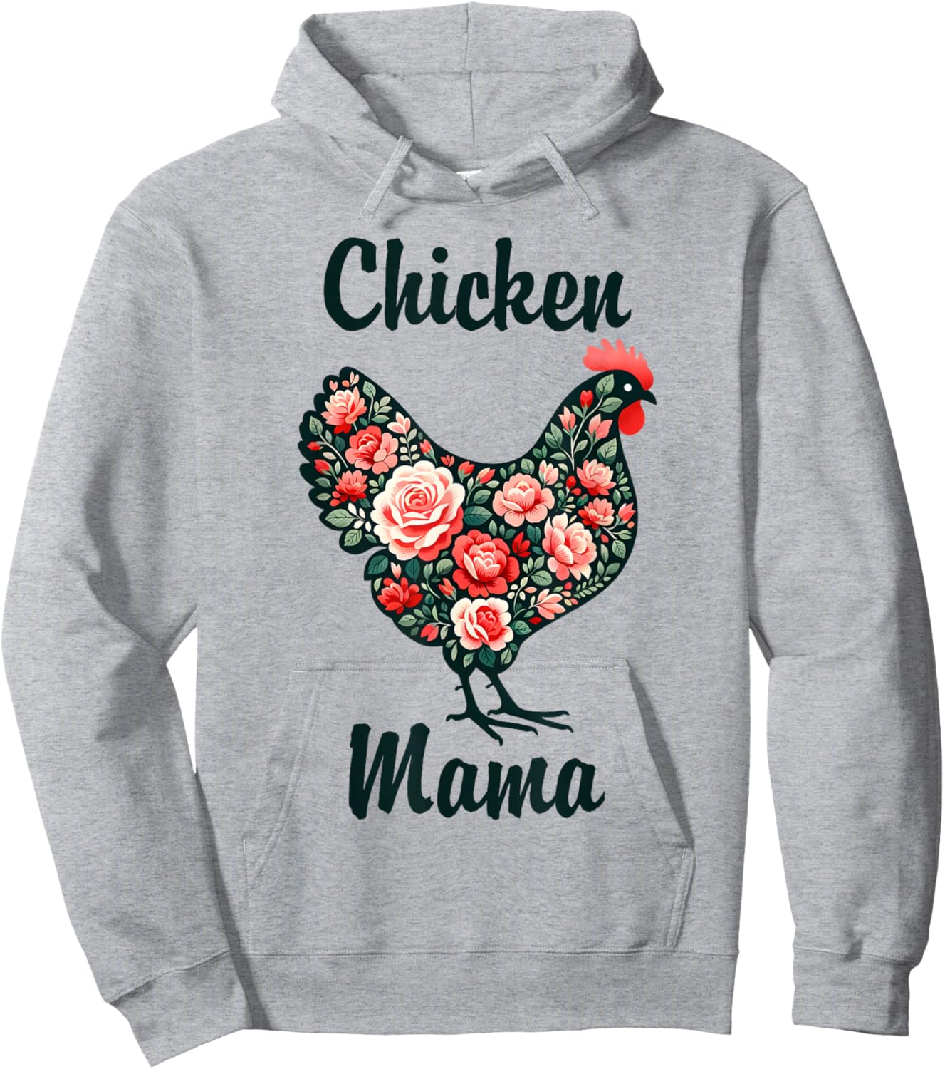 Mother's Day Funny Mom Cute Floral Mama Chicken Lover Hoodie - Hoodie | Ash