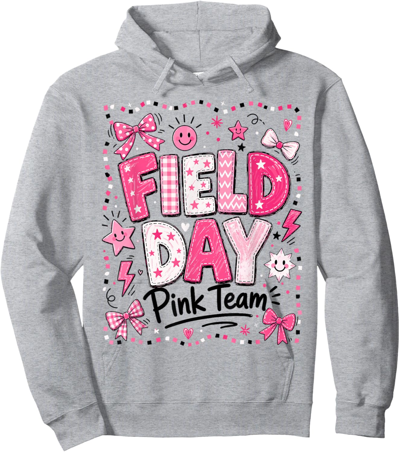 Field Day Pink Team Funny for Kids Teacher Field Day Games Hoodie - Hoodie | Ash