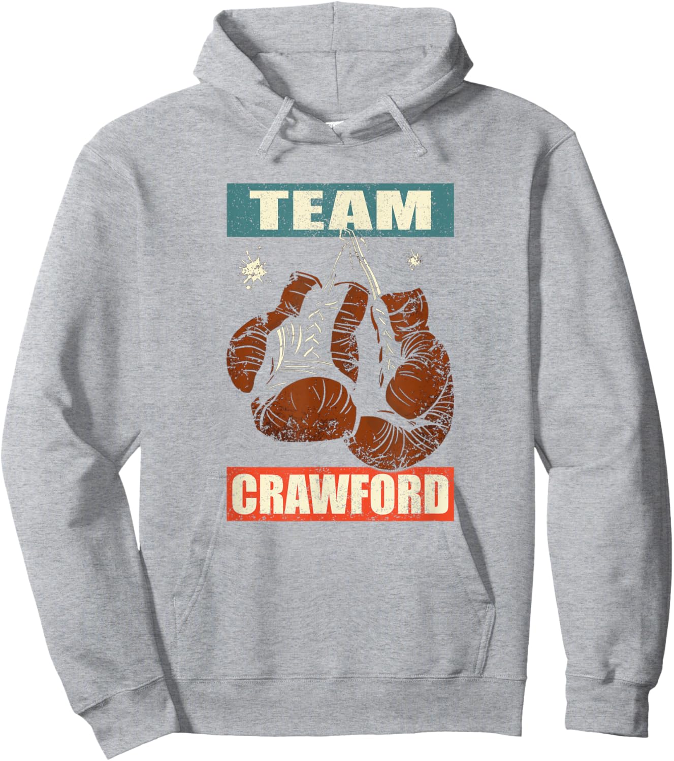 Crawford Last Name Retro Family Crawford Boxing Hoodie - Hoodie | Ash