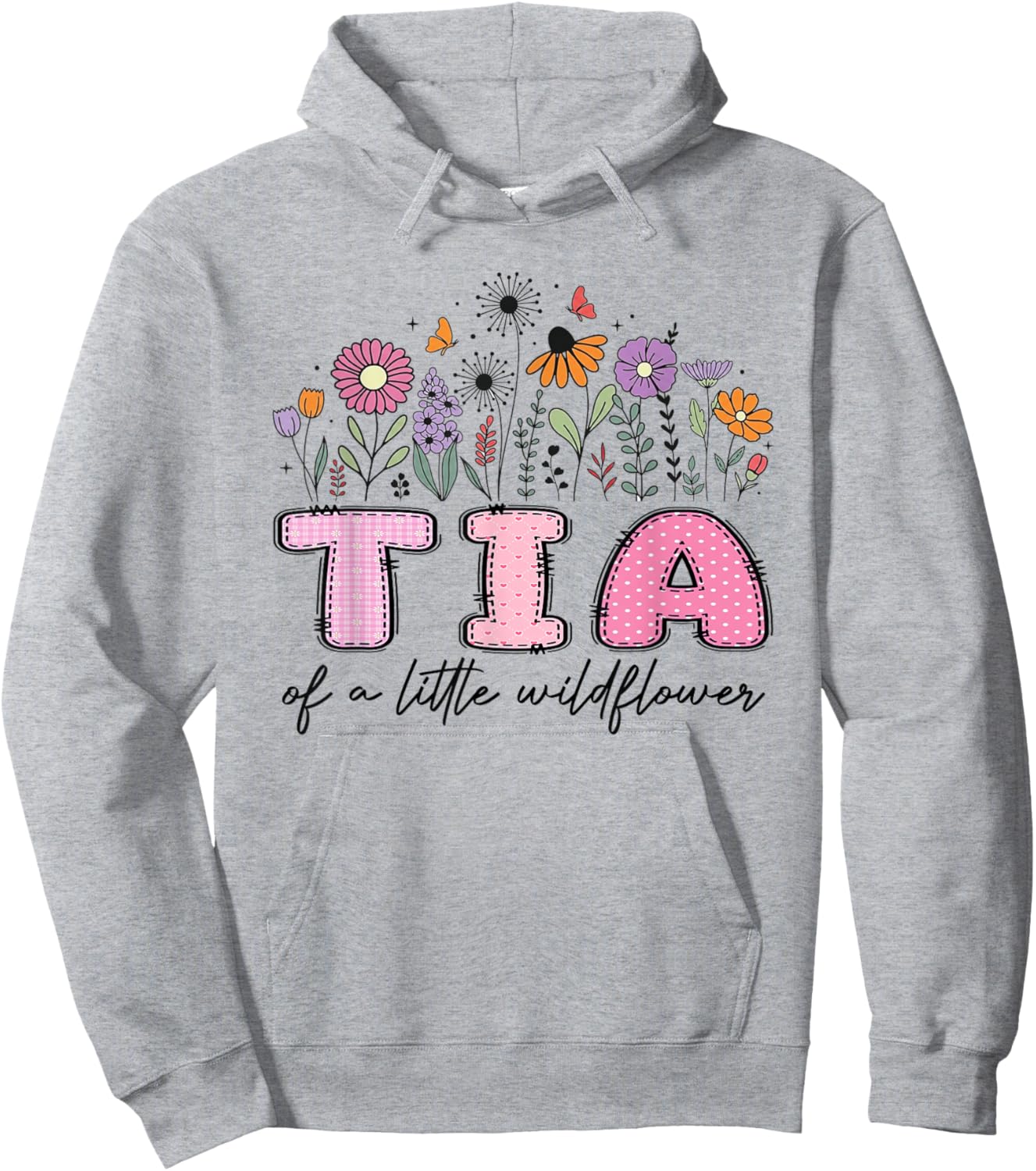 Tia of The Little Wildflower Pink Floral Birthday Girl Hoodie - Hoodie | Ash