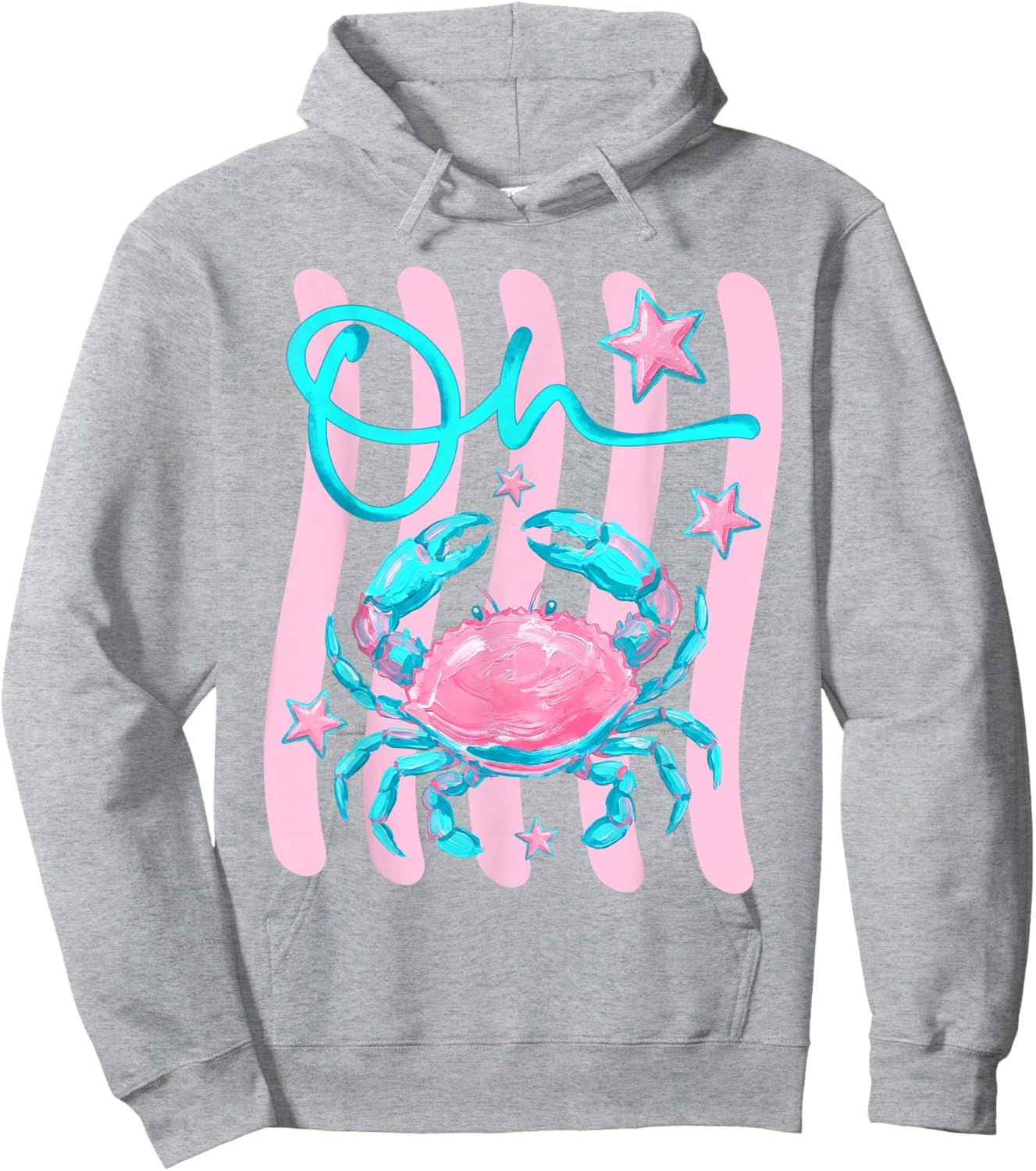 Oh Crab Cute Preppy Beach Summer Funny Coastal Crab Lovers Hoodie - Hoodie | Ash